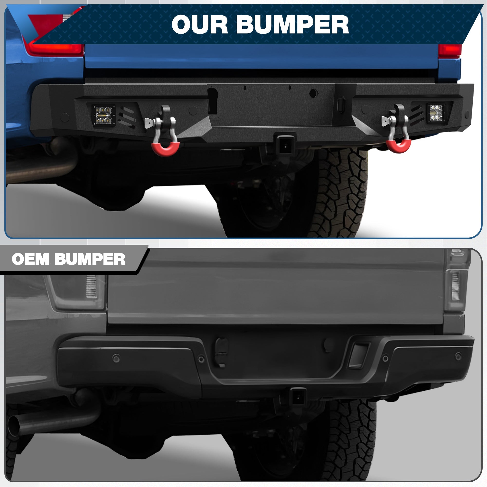 Ranger Rear Bumper for 2019 - 2023 Ford Ranger (Excluding Wildtrak) - nadiaauto