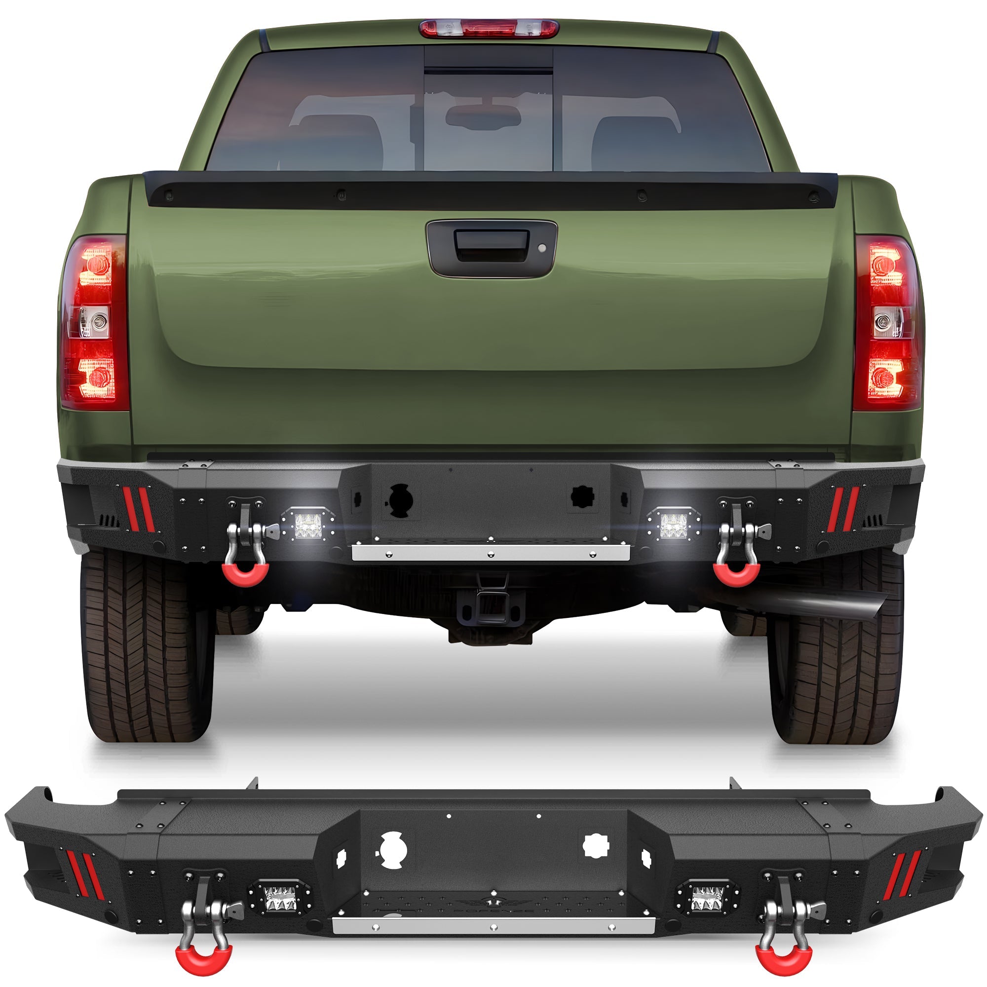 Rear Back Truck Bumper for 2007 2008 2009 2010 2011 2012 2013 Chevy Silverado 1500/GMC Sierra 1500 - nadiaauto
