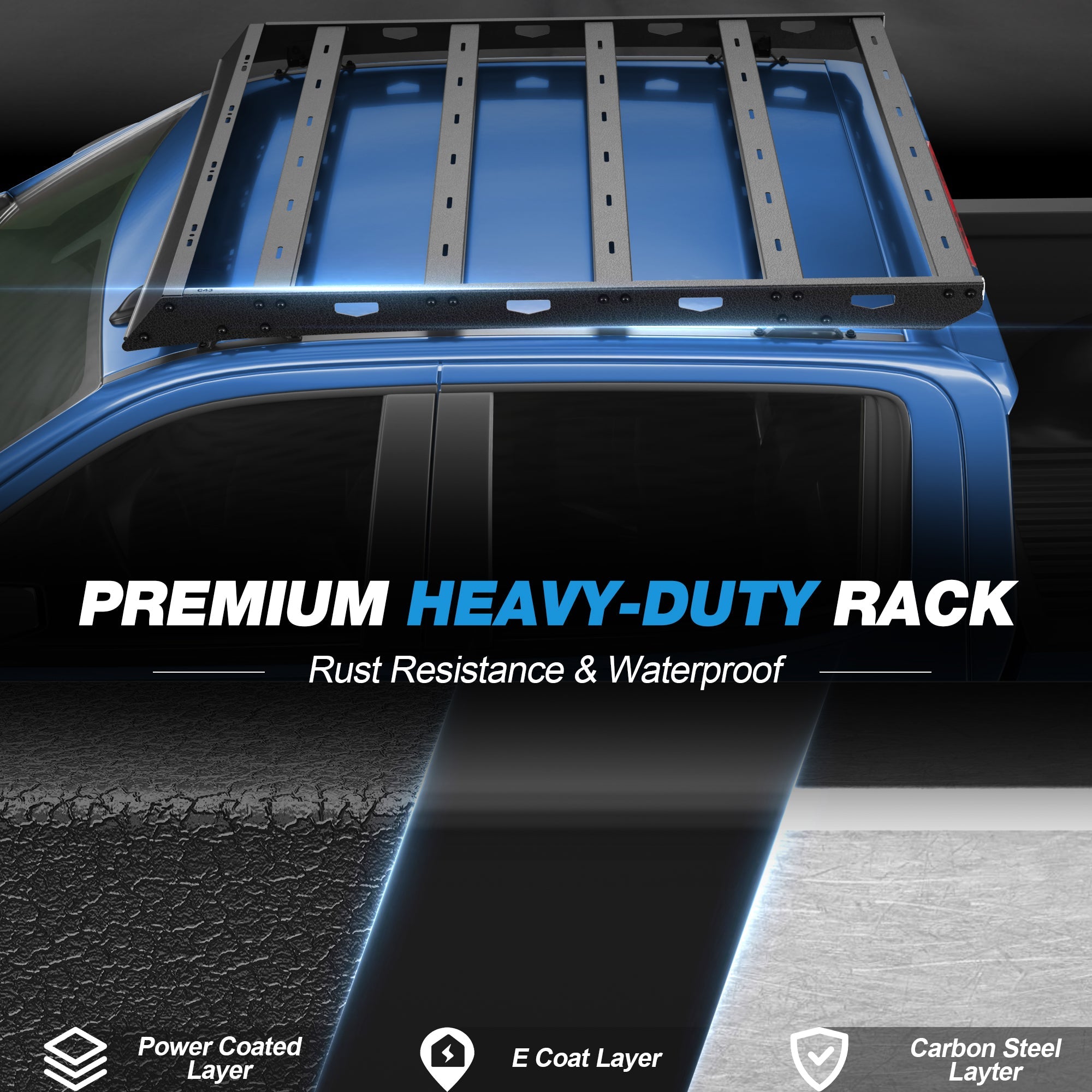 Roof Rack Cargo Crossbars Compatible with Chevy Silverado 1500/2500 2019 - 2025 Regular Cab Only - nadiaauto
