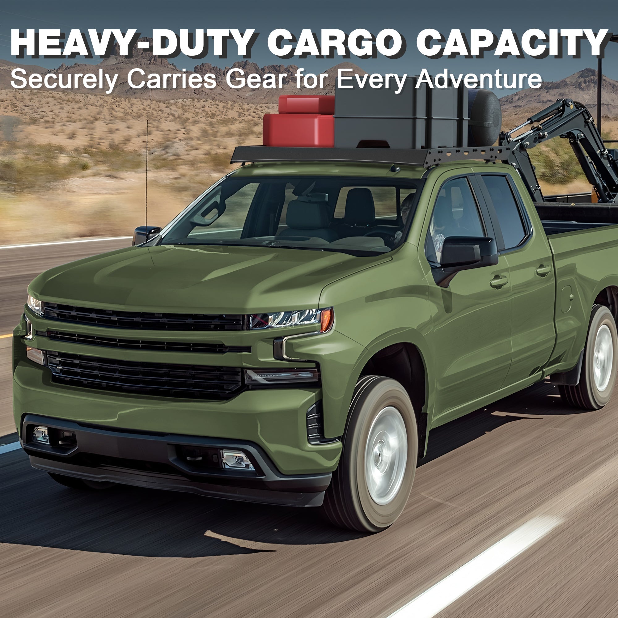 Roof Rack Cargo Crossbars Compatible with Chevy Silverado 1500/2500 2019-2025 Regular Cab Only - nadiaauto
