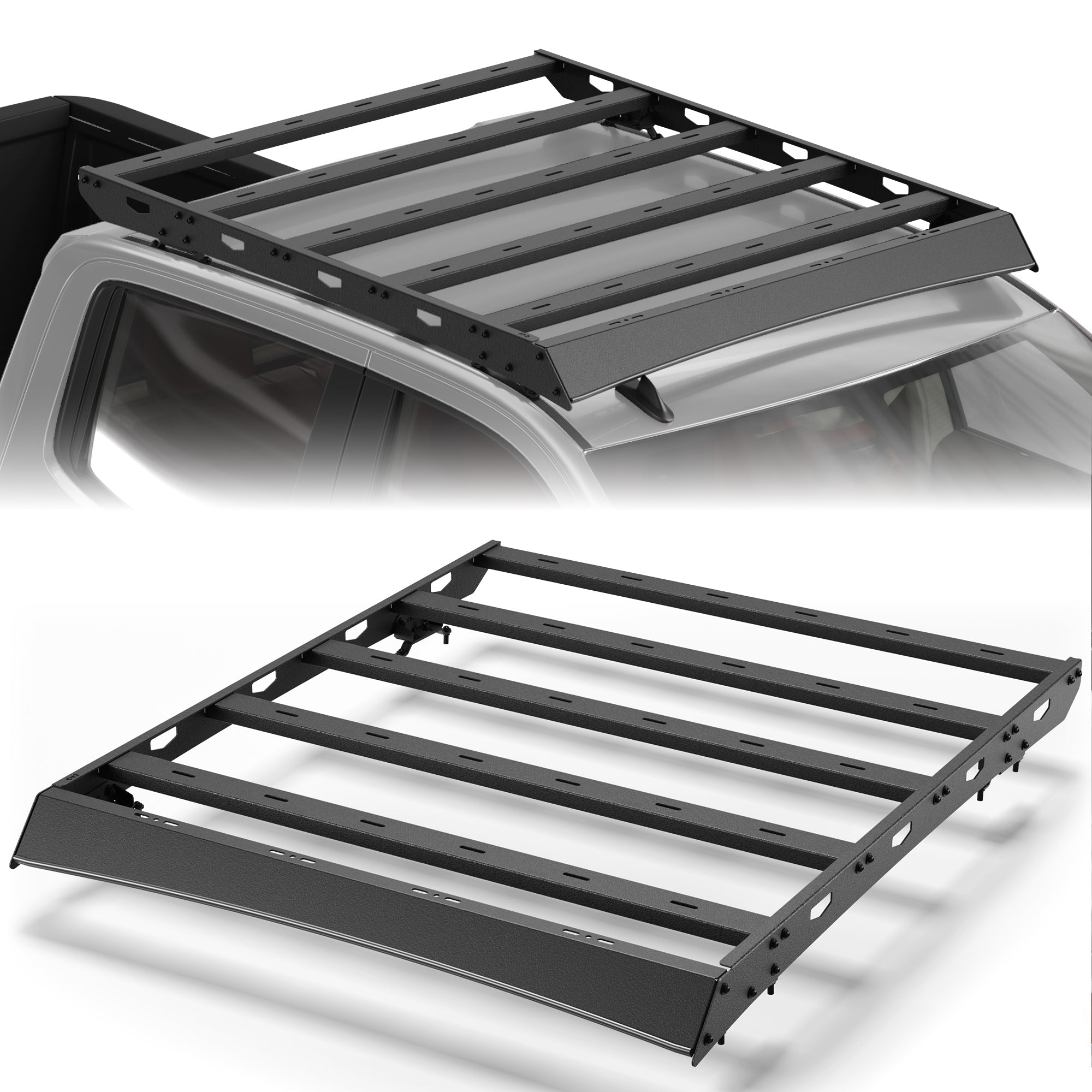 Roof Rack Cargo Crossbars Compatible with Chevy Silverado 1500/2500 2019 - 2025 Regular Cab Only - nadiaauto