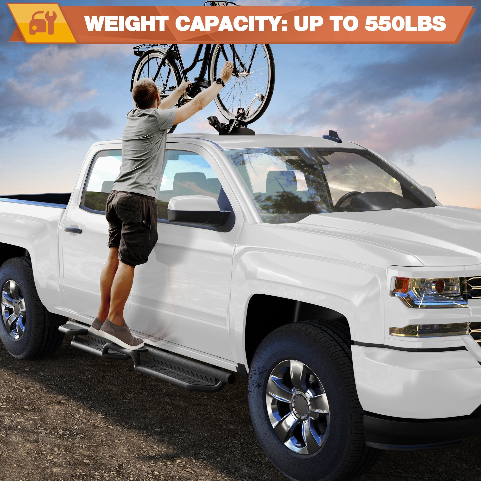 Premium Side Steps for Chevy Silverado & GMC Sierra 1500/2500HD/3500HD (07-18/07-19)