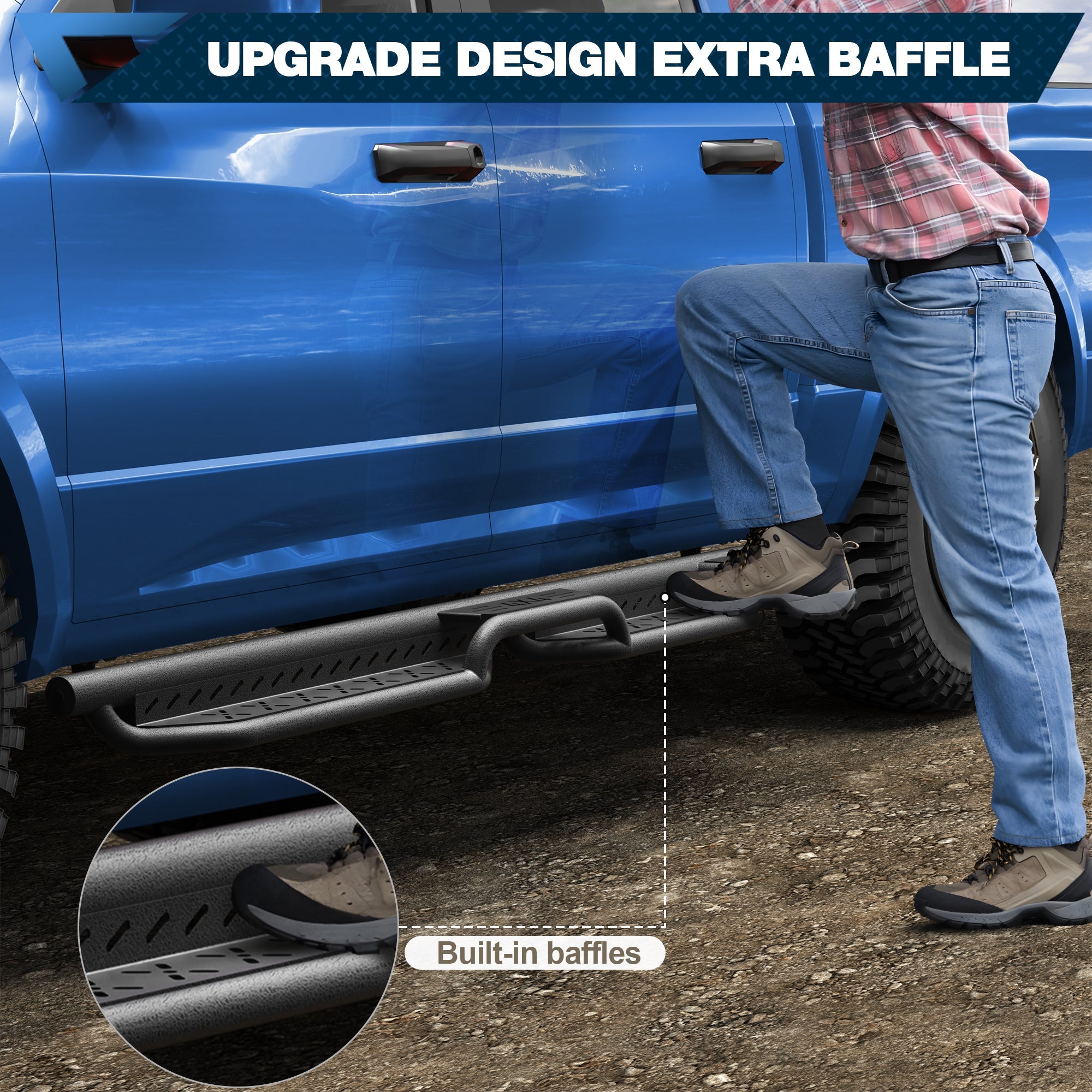Running Boards Side Steps Compatible with 2009 - 2018 Dodge Ram 1500, 2010 - 2025 Ram 2500/3500 Crew Cab - nadiaauto