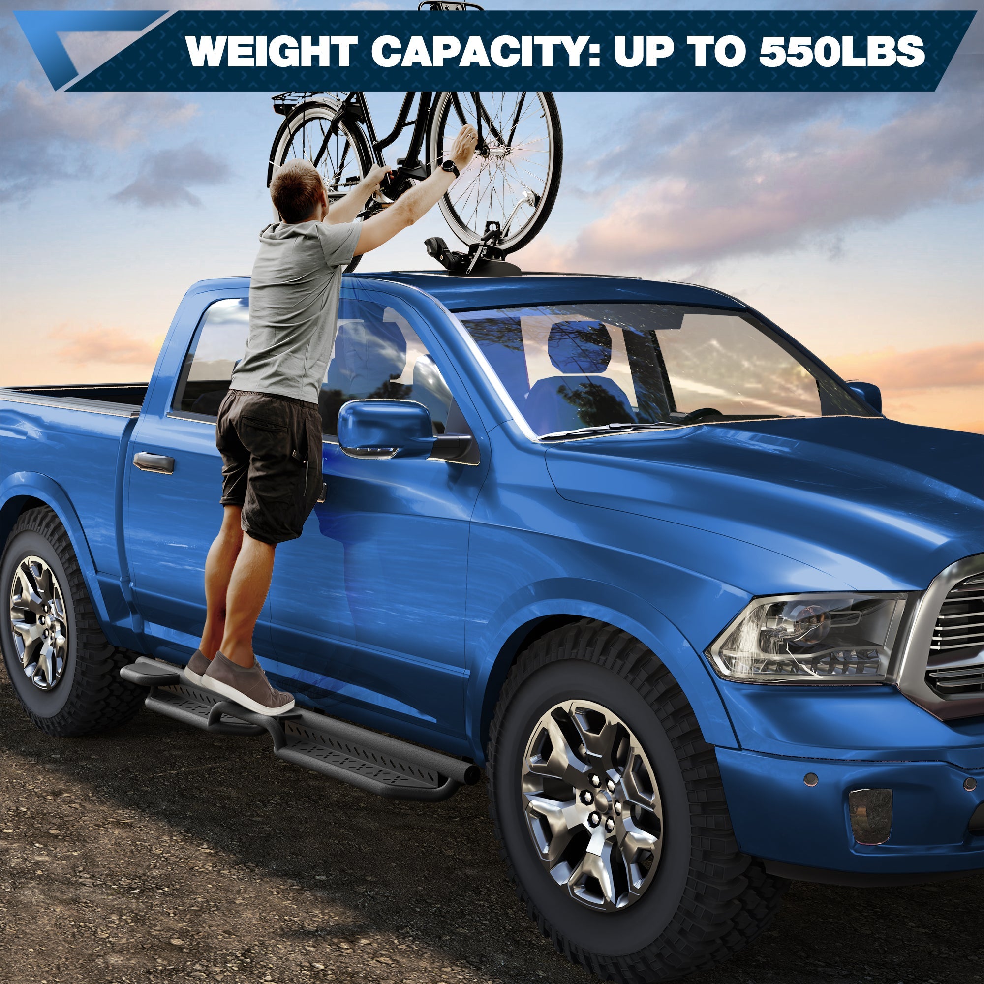 Running Boards Side Steps Compatible with 2009 - 2018 Dodge Ram 1500, 2010 - 2025 Ram 2500/3500 Crew Cab - nadiaauto