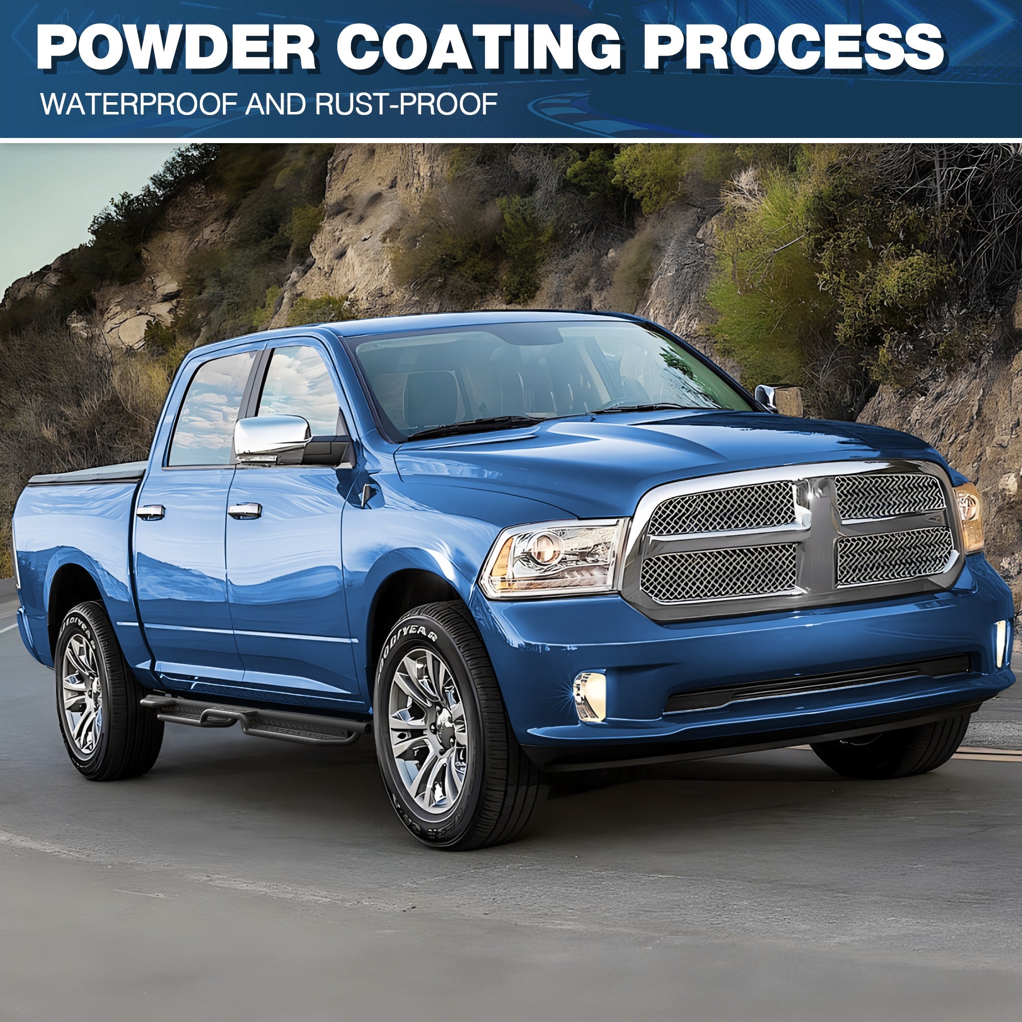 Running Boards Side Steps Compatible with 2009 - 2018 Dodge Ram 1500, 2010 - 2025 Ram 2500/3500 Crew Cab - nadiaauto