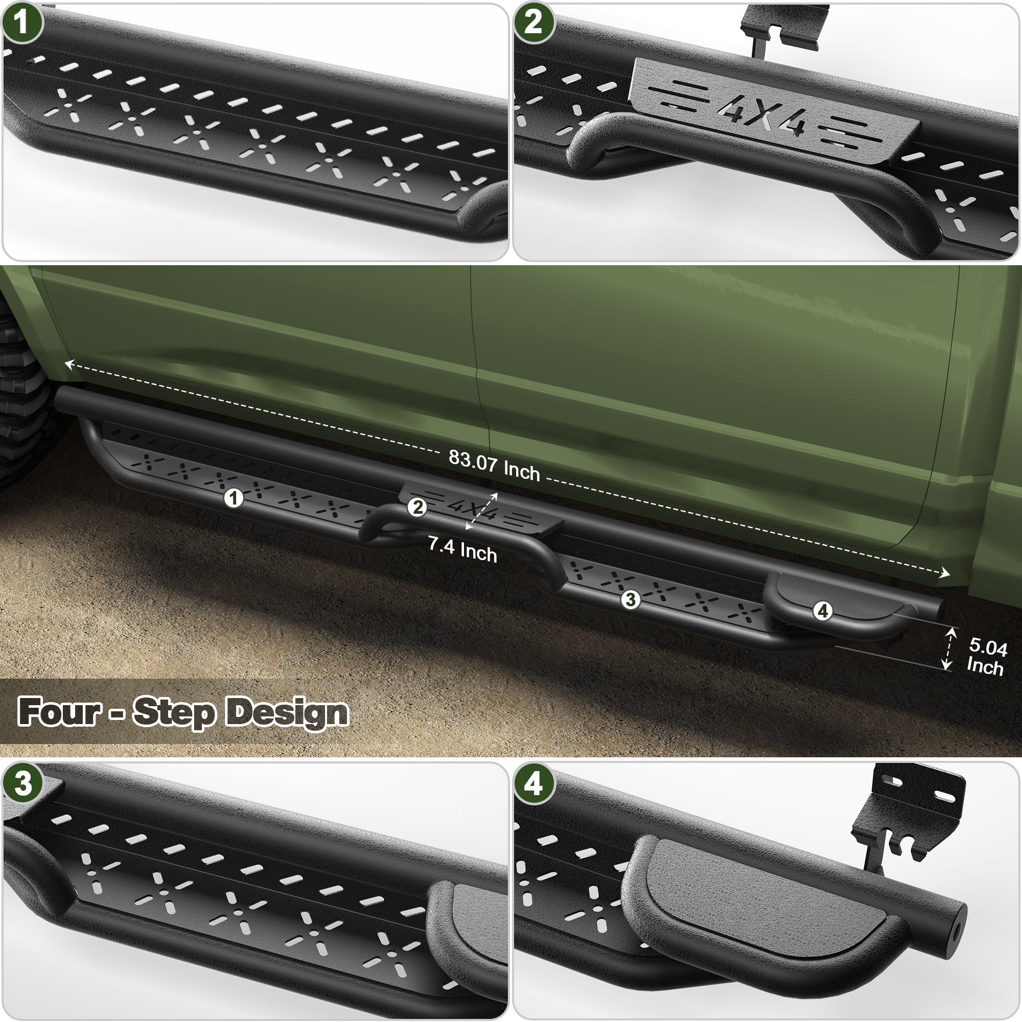 Running Boards Side Steps Compatible with 2009-2018 Dodge Ram 1500 (Including 2019-2025 Classic), 2010-2025 Ram 2500/3500 Crew Cab - nadiaauto