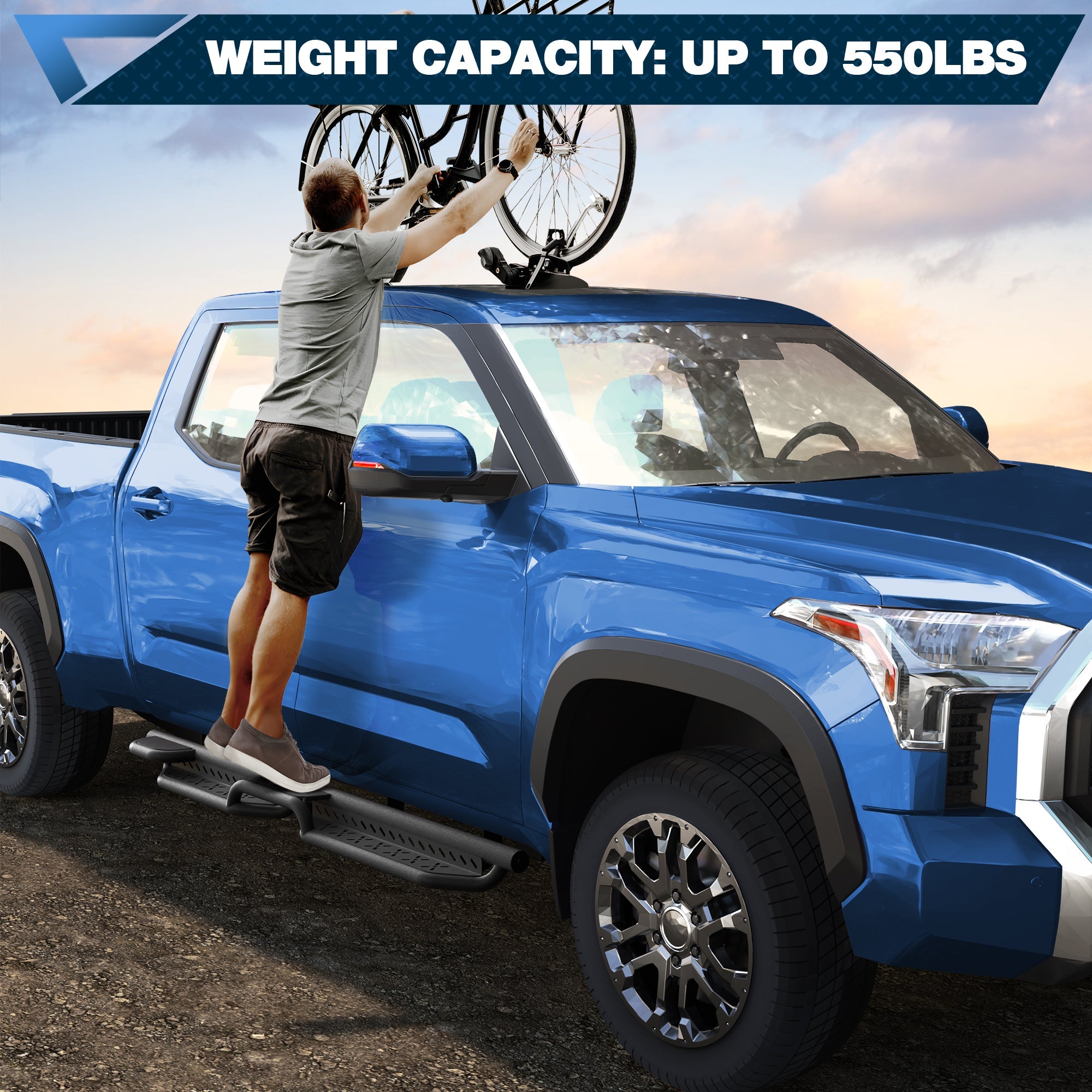 Running Boards Side Steps Compatible with 2022 - 2025 Toyota Tundra CrewMax - nadiaauto