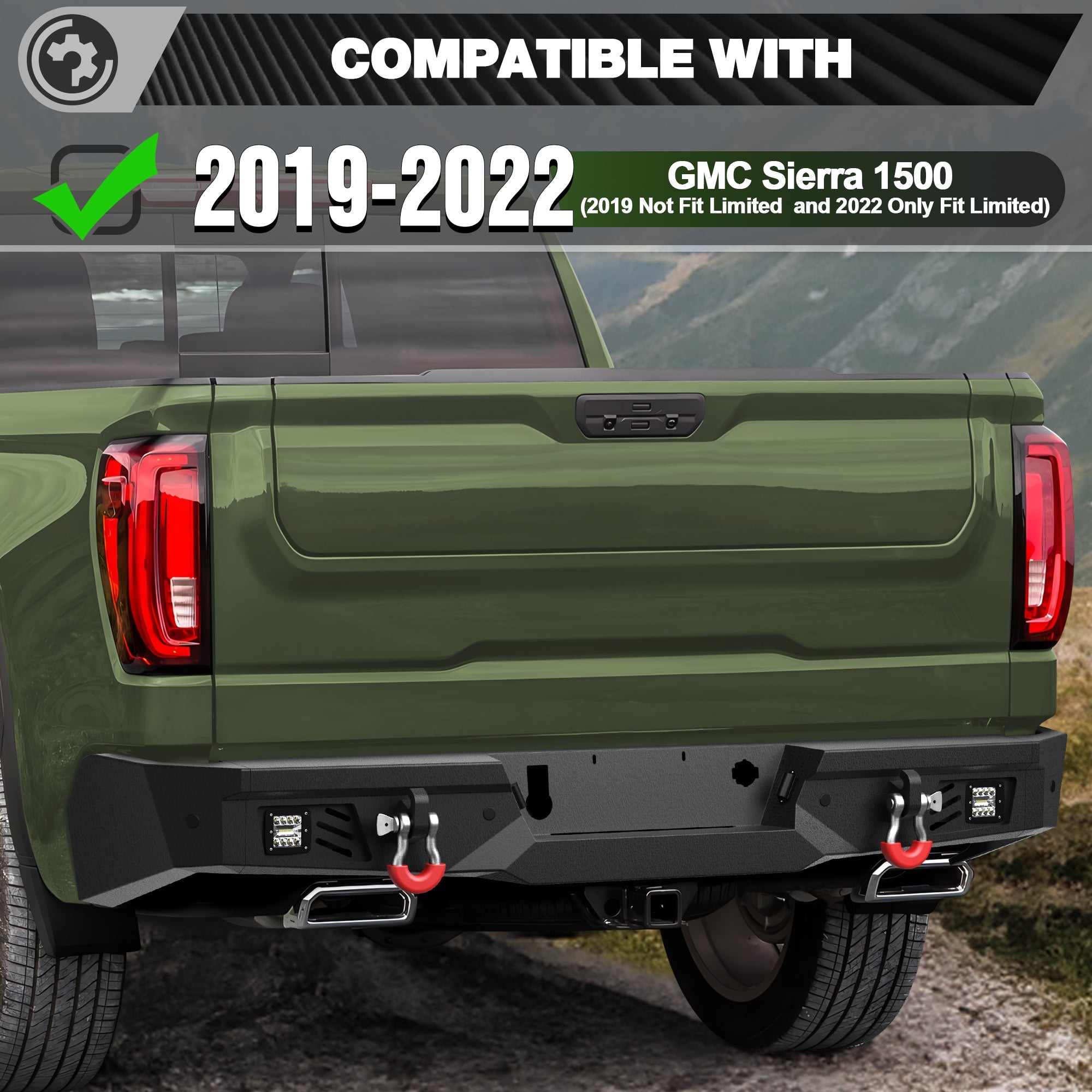 Sierra 1500 Front and Rear Bumper Set for GMC Sierra 1500 (2019-2022) with Winch Plate - nadiaauto