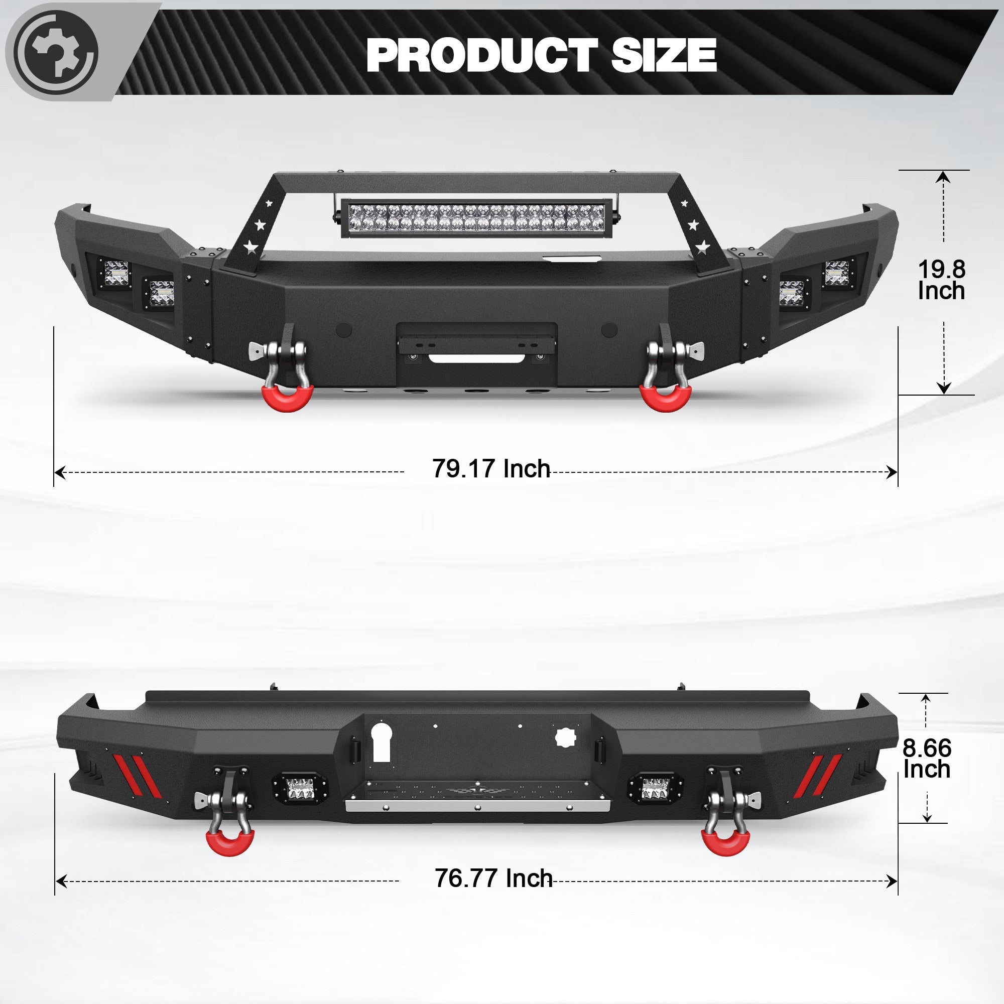 Sierra 1500 Front Bumper and Rear Bumper Combo for 2014 2015 GMC Sierra 1500 w/Winch Plate - nadiaauto