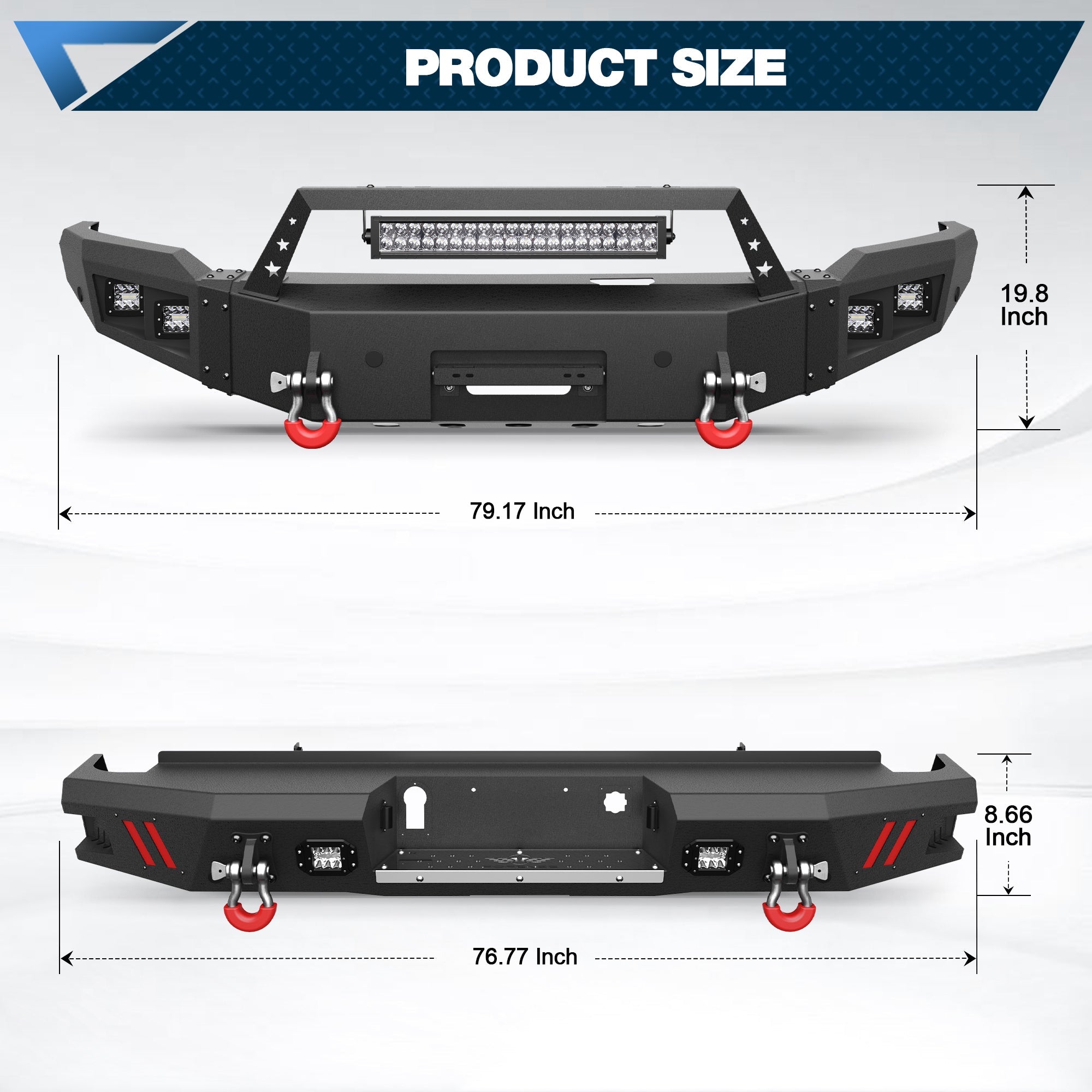 Sierra 1500 Front Bumper and Rear Bumper Combo for 2014 2015 GMC Sierra 1500 w/Winch Plate - nadiaauto