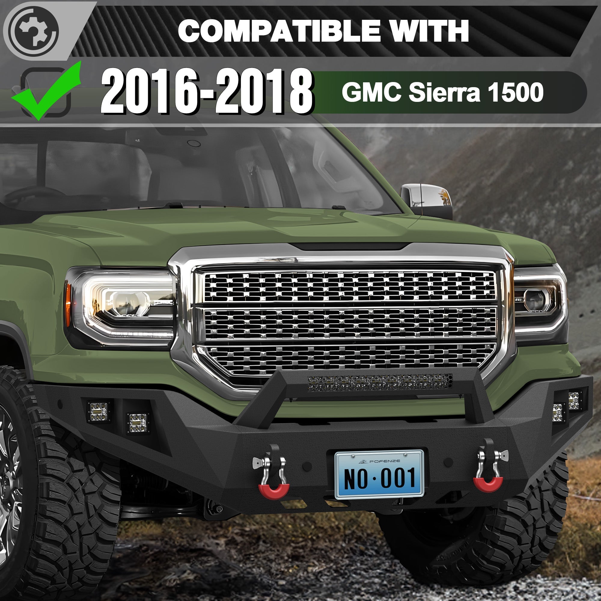 Sierra 1500 Front Bumper for 2016-2017-2018 GMC Sierra 1500 - nadiaauto