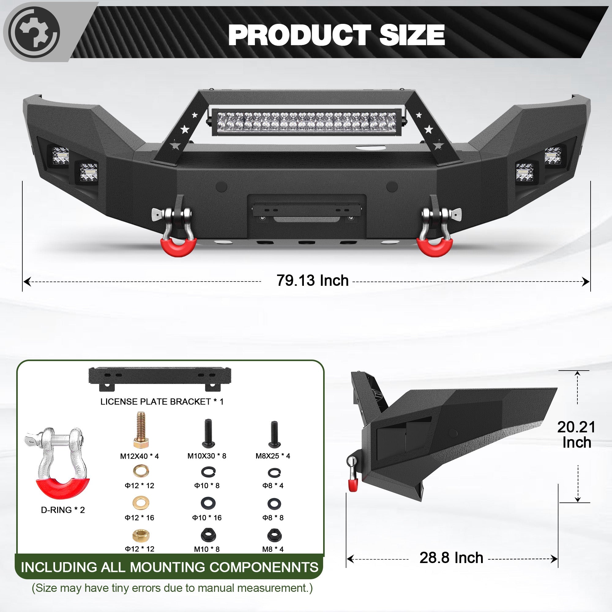 Sierra 1500 Front Bumper for 2016 2017 2018 GMC Sierra 1500 w/Winch Plate - nadiaauto