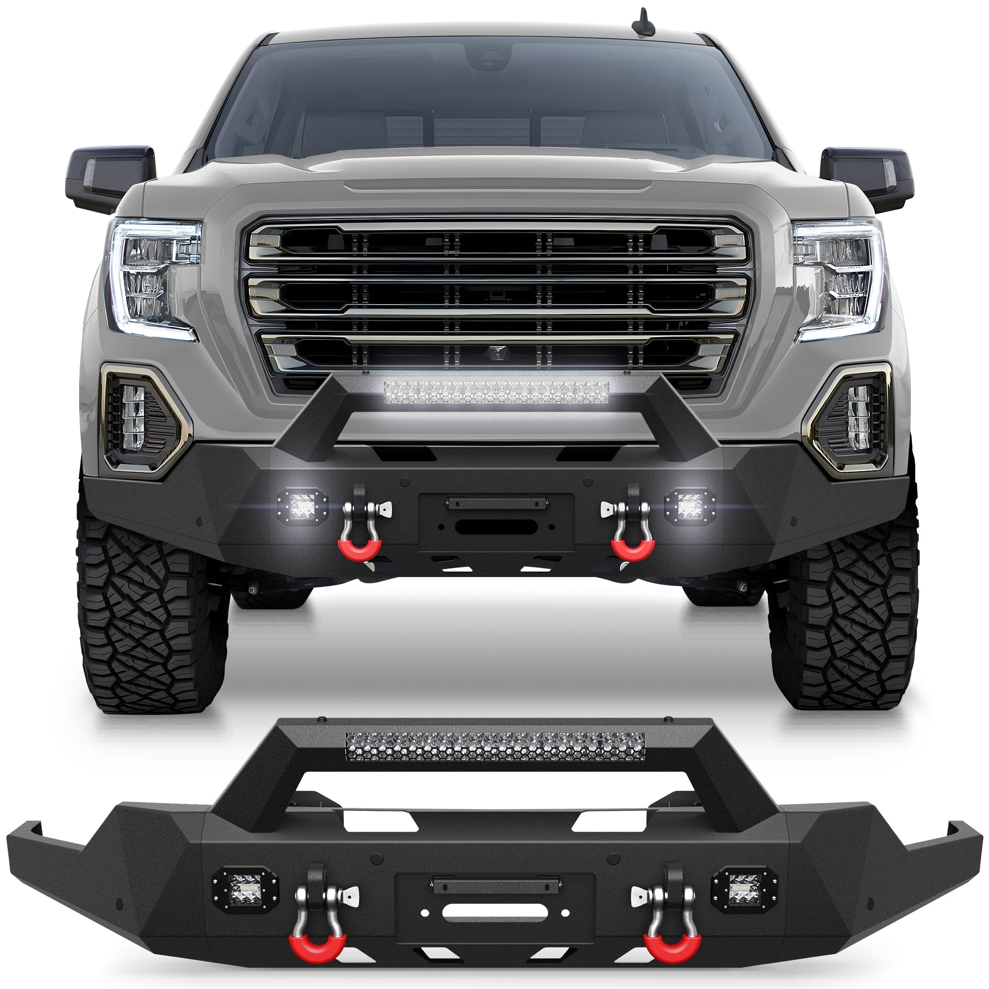 Sierra 1500 Front Bumper for 2019 2020 2021 2022 GMC Sierra 1500 (2019 Not Fit Limited and 2022 Only Fit Limited) - nadiaauto