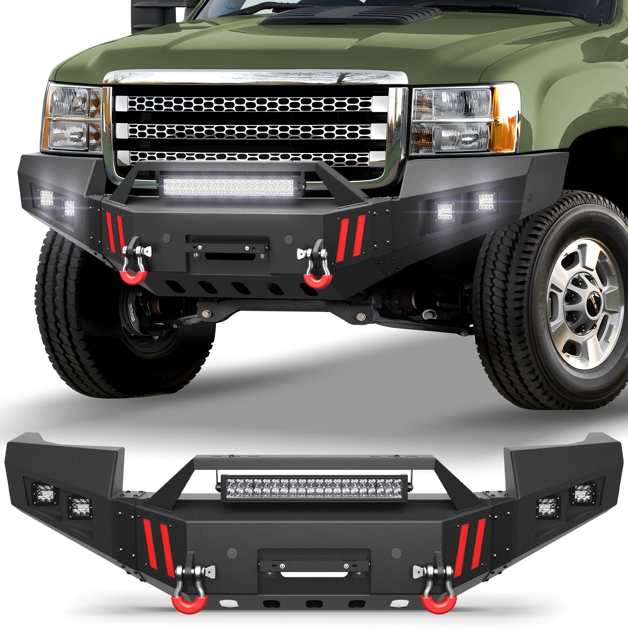 Sierra 2500 Front Bumper for GMC Sierra 2500/3500 HD 2011 2012 2013 2014 with Winch Plate - nadiaauto