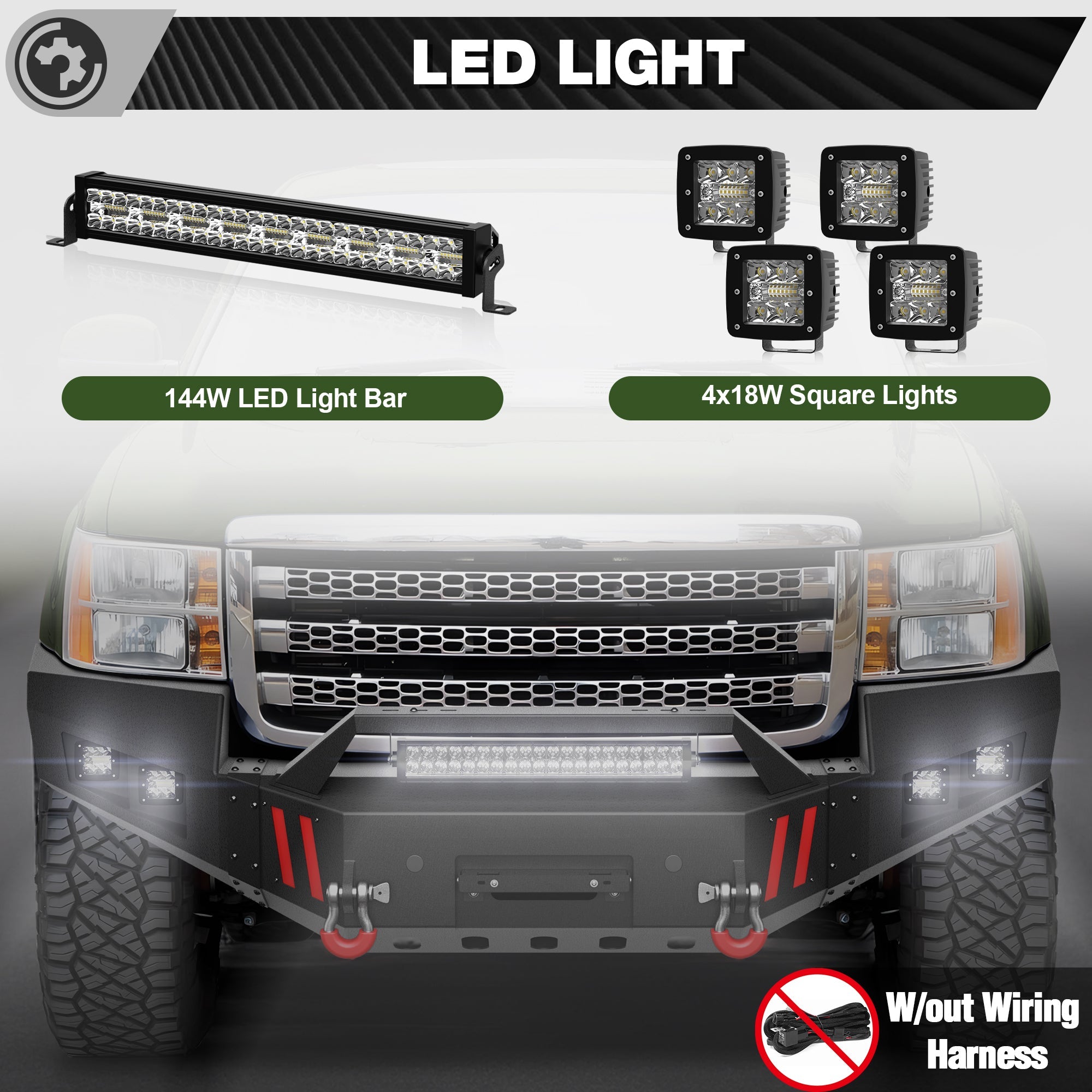 Sierra 2500 Front Bumper for GMC Sierra 2500/3500 HD 2011 2012 2013 2014 with Winch Plate - nadiaauto