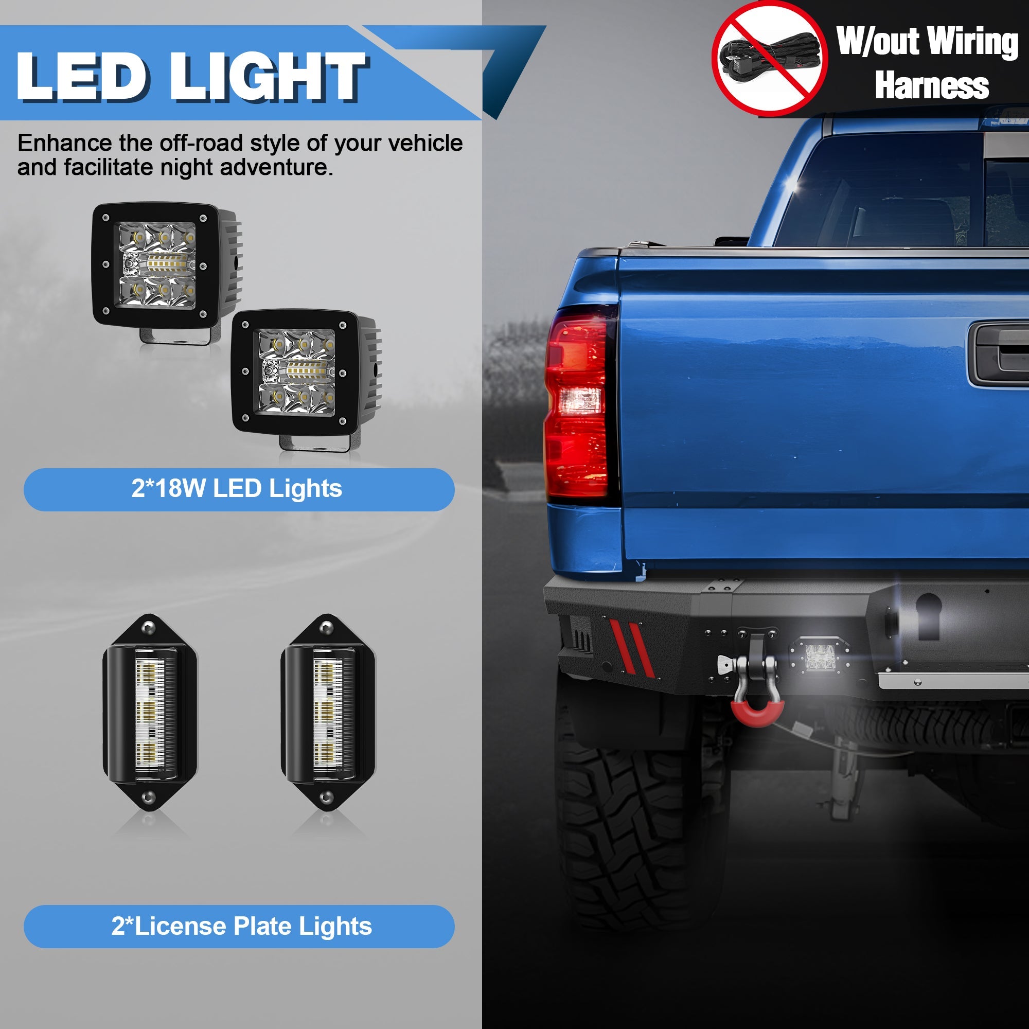 2015-2019 Chevy Silverado/ GMC Sierra 2500 Bumper with Winch Plate & Bright LED Lights - nadiaauto