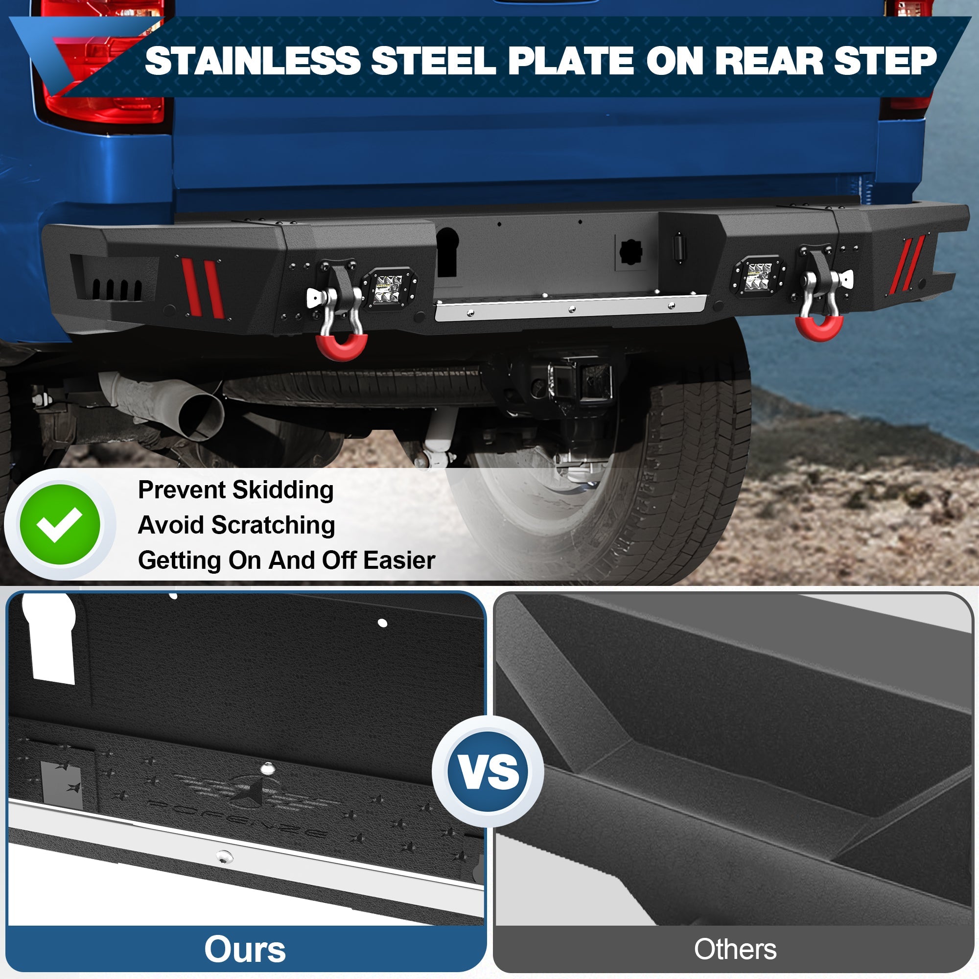 2015-2019 Chevy Silverado/ GMC Sierra 2500 Bumper with Winch Plate & Bright LED Lights - nadiaauto
