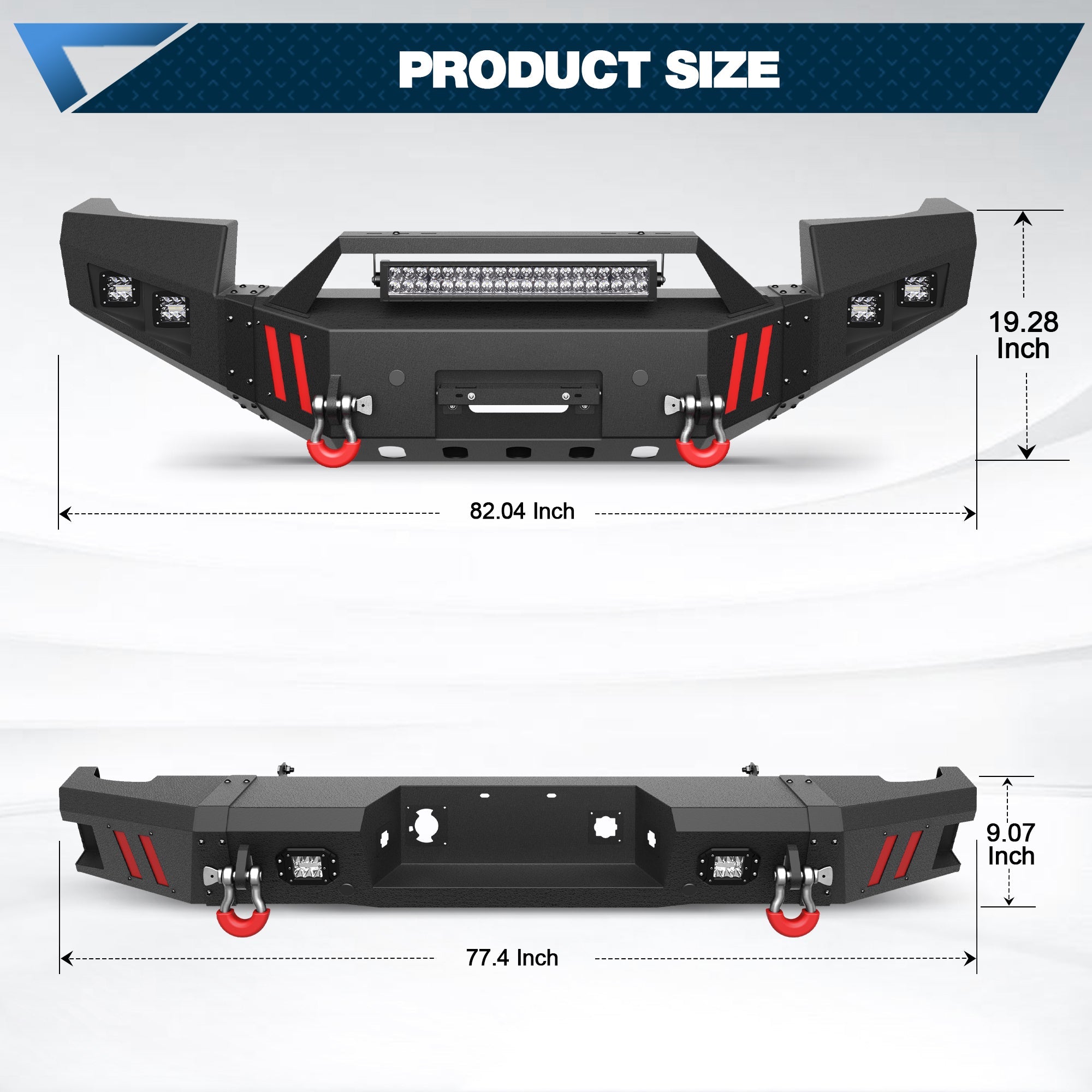 Sierra 2500/3500 Front Bumper and Rear Bumper Combo for 2011 2012 2013 2014 GMC Sierra 2500/3500 HD w/Winch Plate - nadiaauto