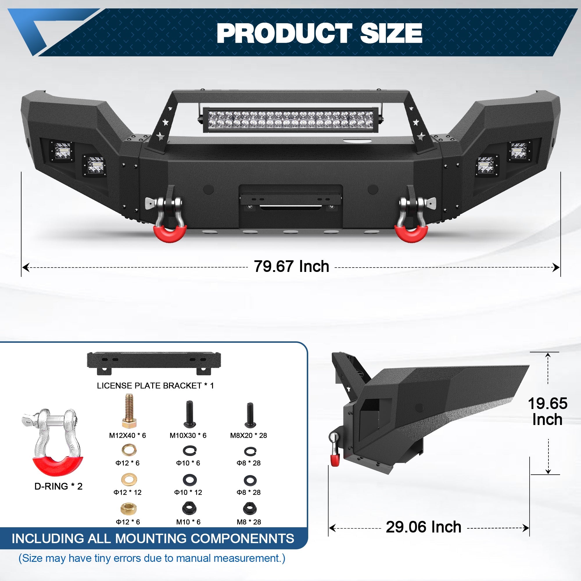 Sierra 2500/3500 Front Bumper Compatible with GMC Sierra 2500/3500 HD 2015 2016 2017 2018 2019 with Winch Plate - nadiaauto
