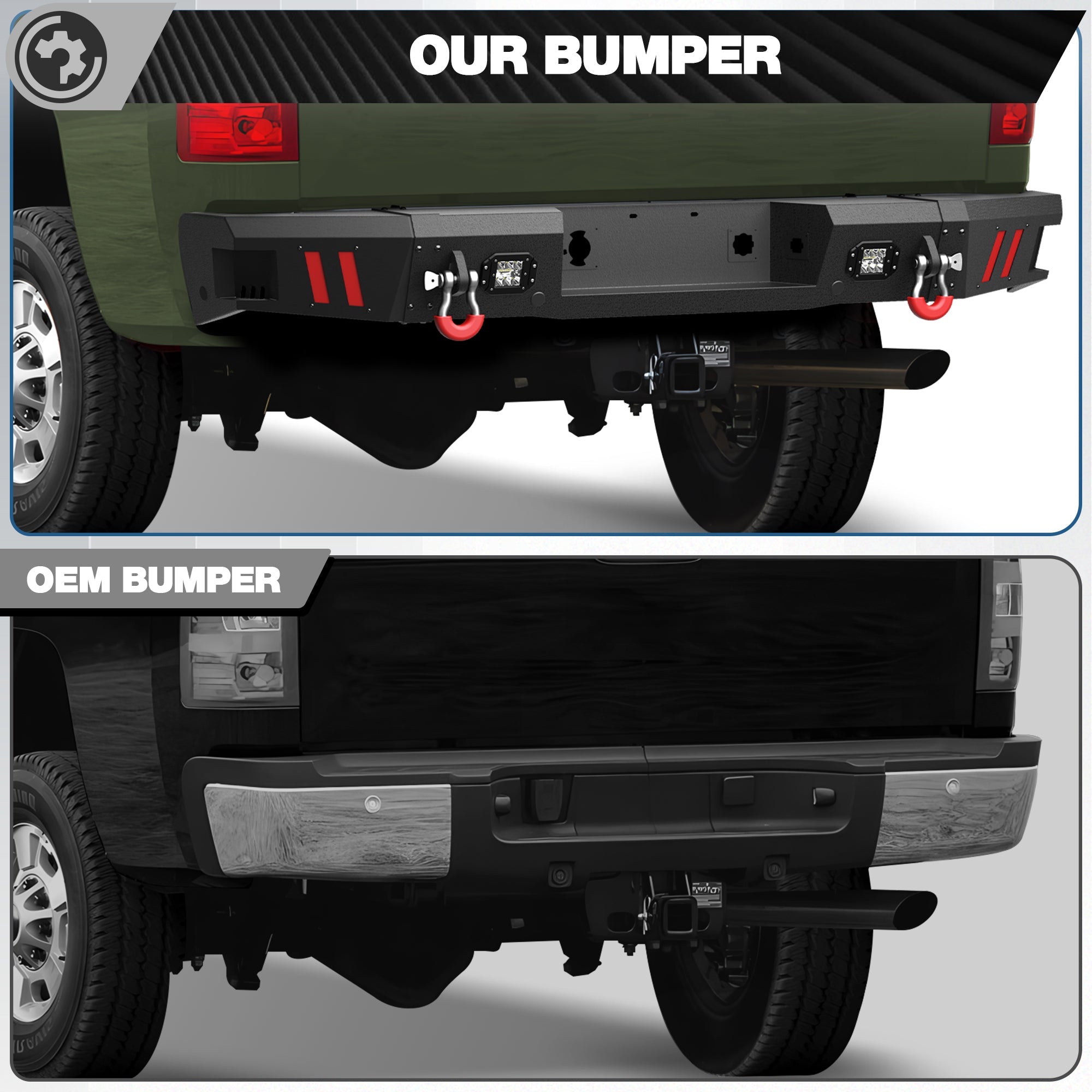 Sierra 2500/3500 HD Rear Bumper for 2011 2012 2013 2014 Chevy Silverado/GMC Sierra 2500/3500 HD - nadiaauto