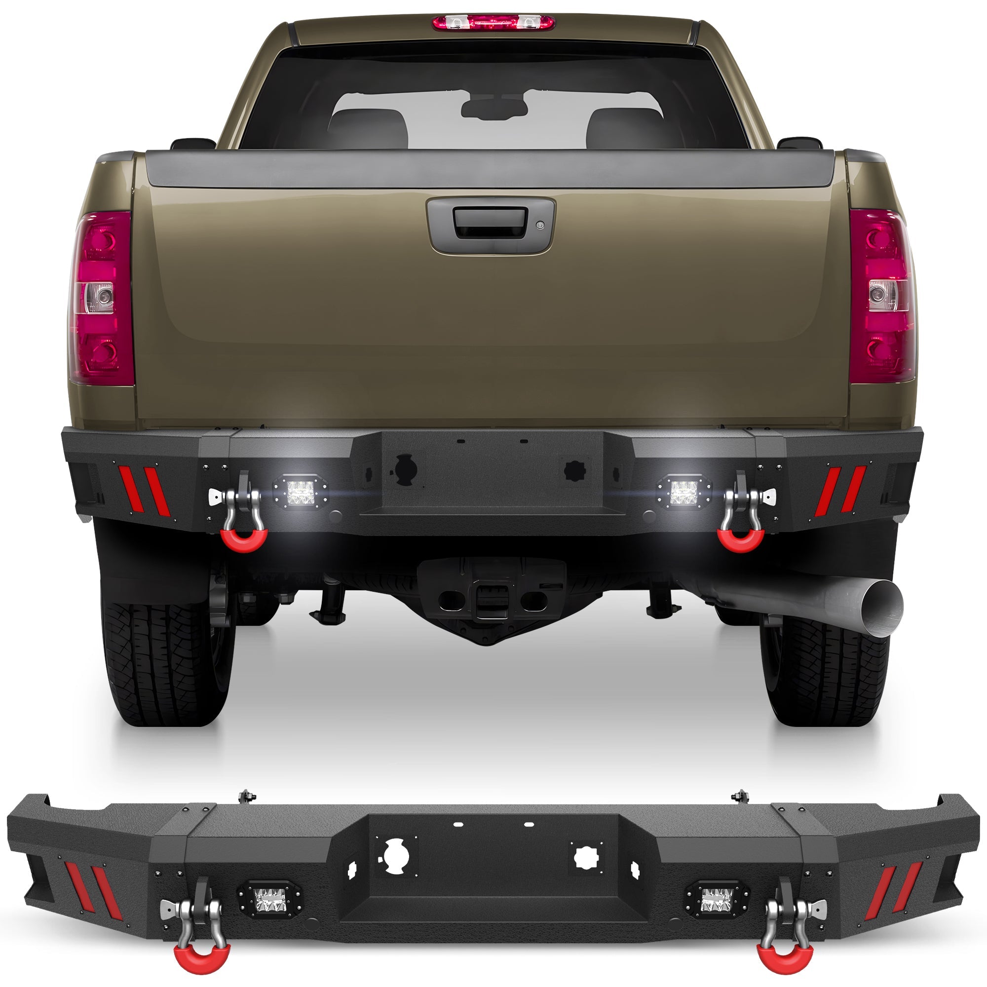 Sierra 2500/3500 HD Rear Bumper for 2011 2012 2013 2014 Chevy Silverado/GMC Sierra 2500/3500 HD - nadiaauto