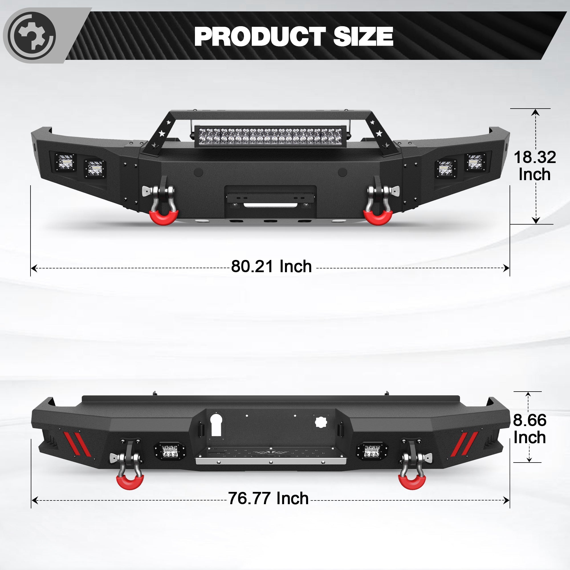 Silverado 1500 Front and Rear Bumper Set for 2014 2015 Chevy Silverado 1500 Pickup w/Winch Plate - nadiaauto