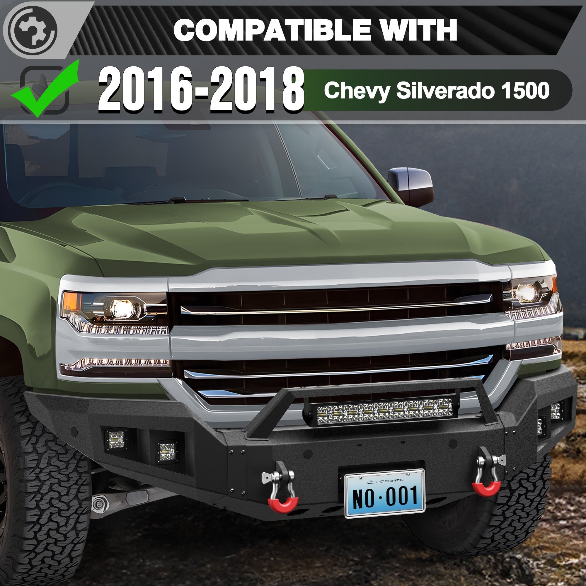 Silverado 1500 Front and Rear Bumpers Fit 2016 2017 2018 Chevrolet Silverado 1500 - nadiaauto