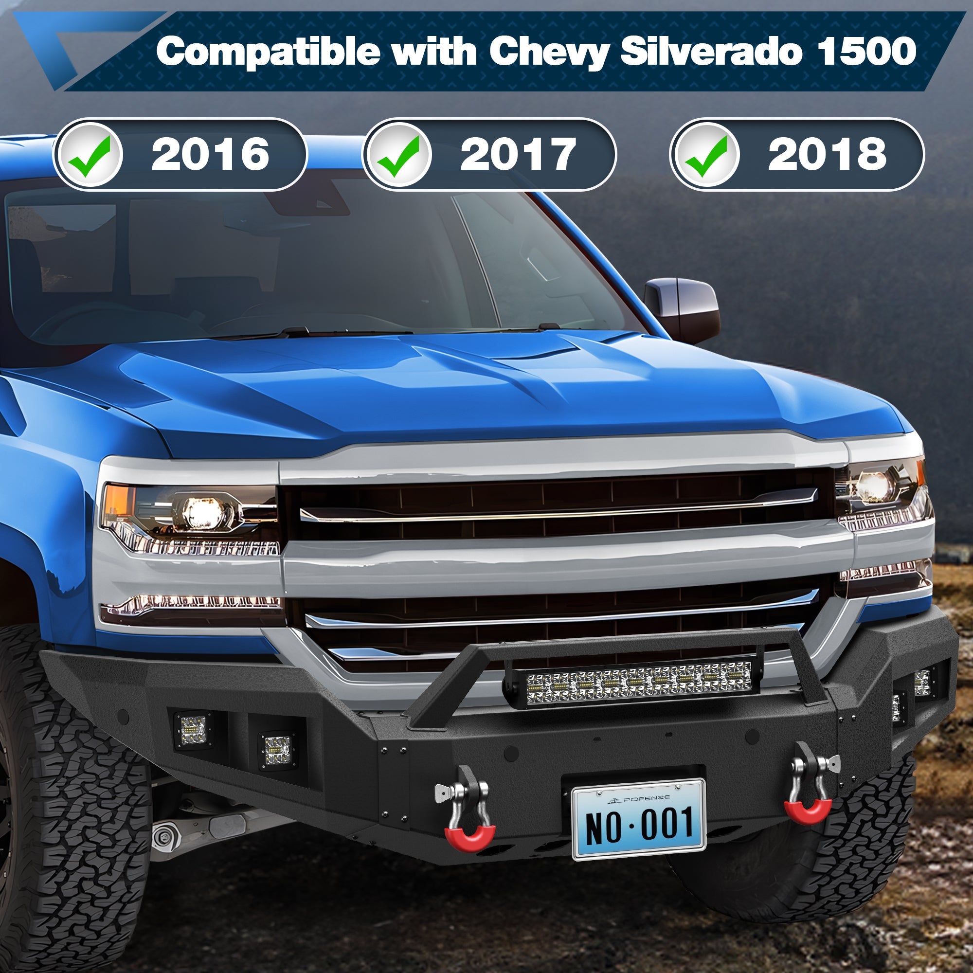 Silverado 1500 Front and Rear Bumpers Fit 2016 2017 2018 Chevrolet Silverado 1500 - nadiaauto