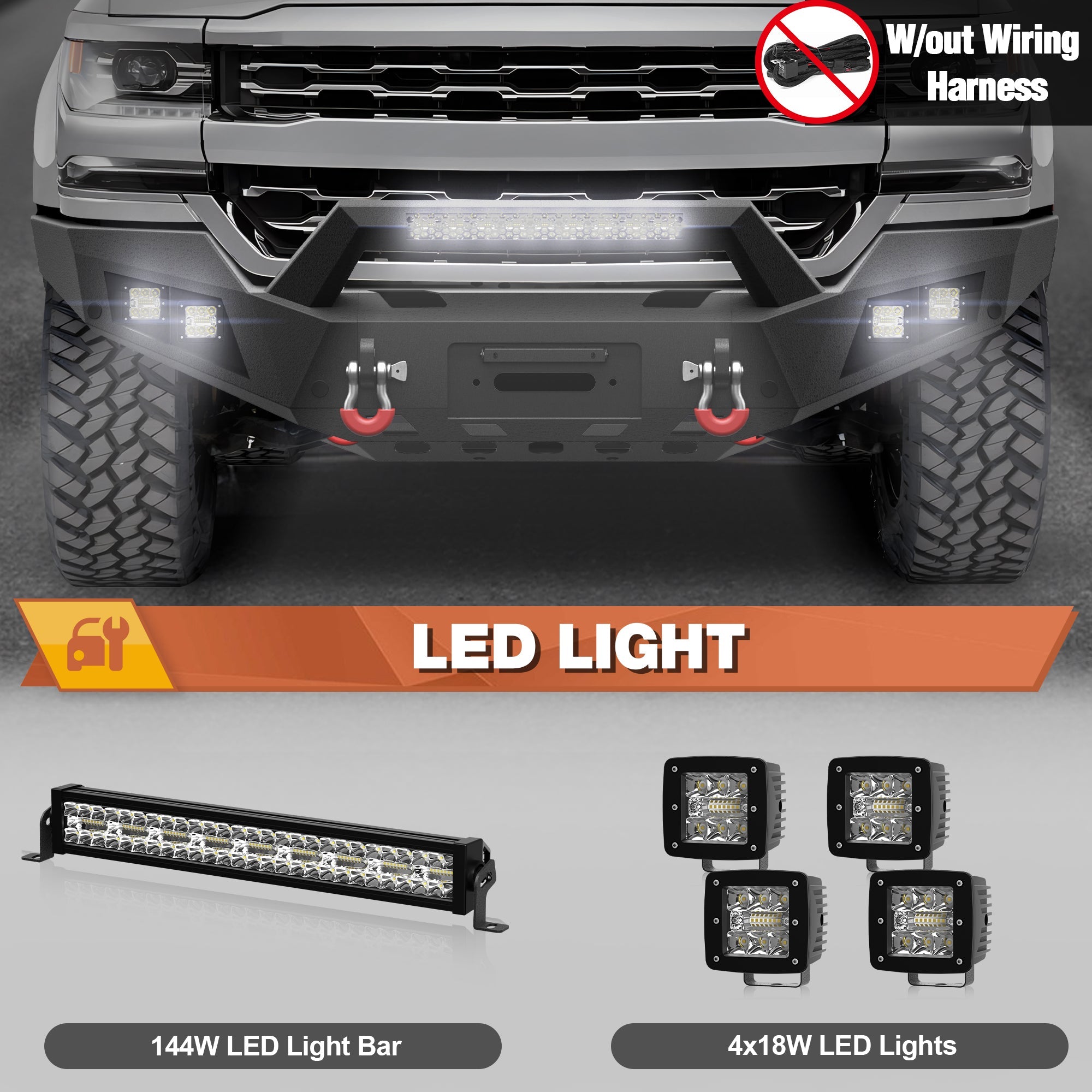 Silverado 1500 Front Bumper for 2016 2017 2018 Chevy Silverado 1500 Pickup with Winch Plate - nadiaauto
