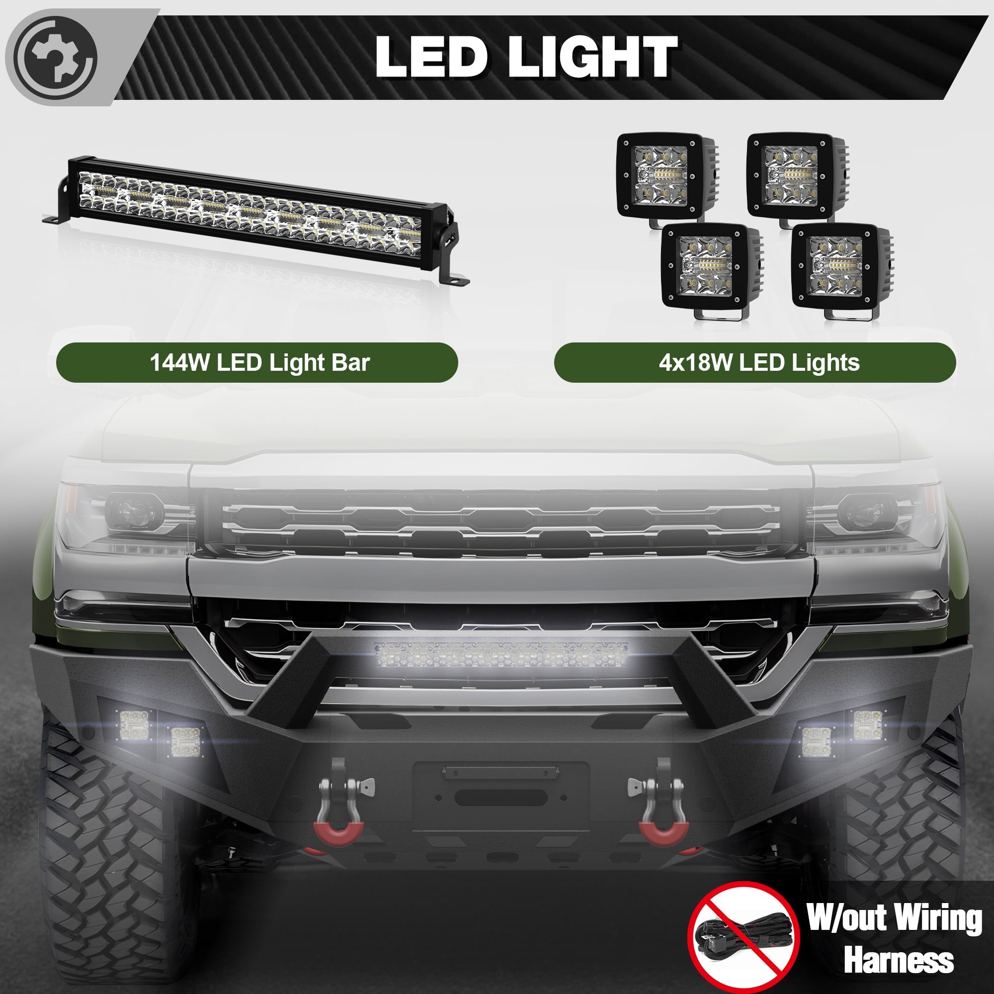 Silverado 1500 Front Bumper for 2016 2017 2018 Chevy Silverado 1500 Pickup with Winch Plate - nadiaauto