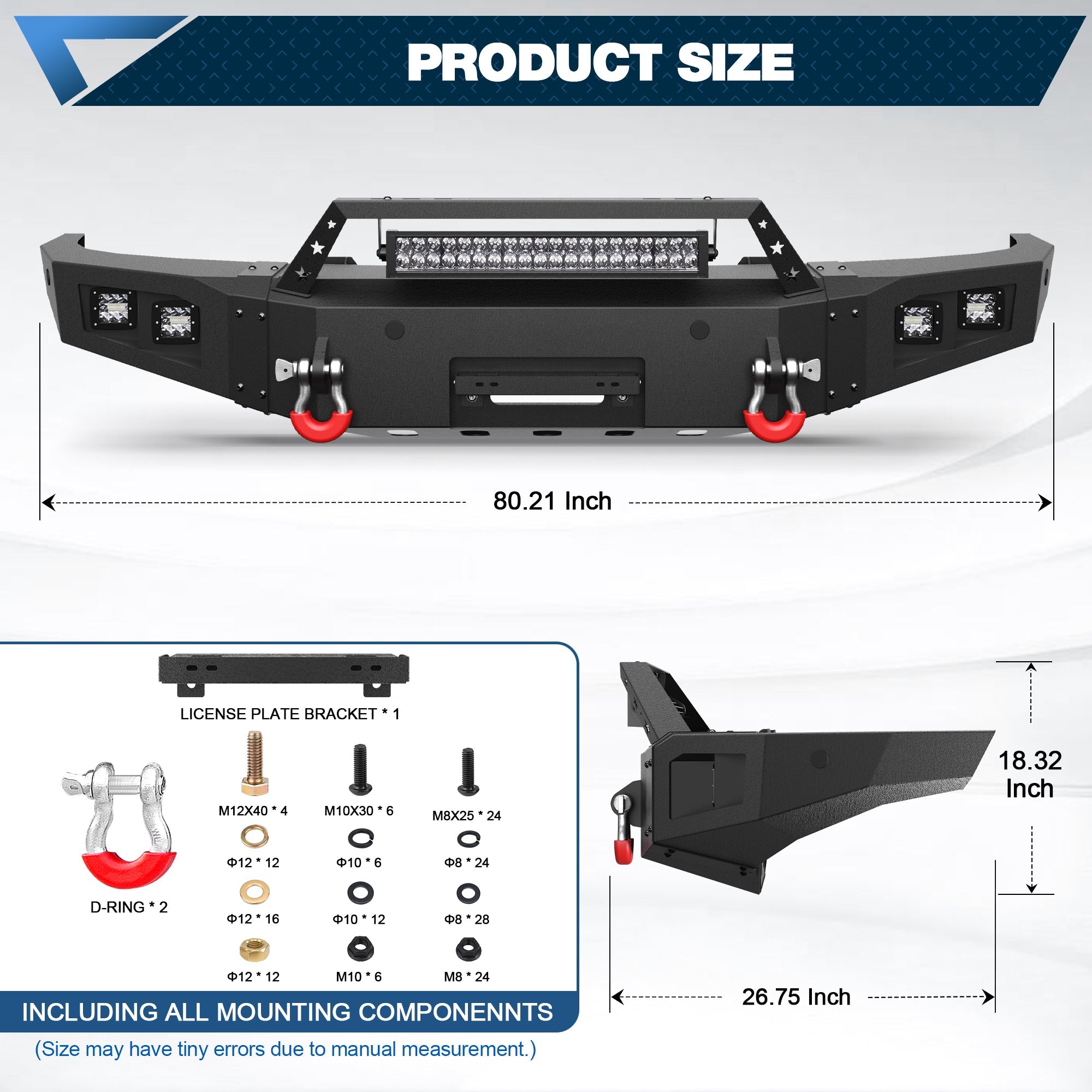Silverado 1500 Front Bumper for Chevy Silverado 1500 2014 2015 Pickup Truck Bumper with Winch Plate - nadiaauto