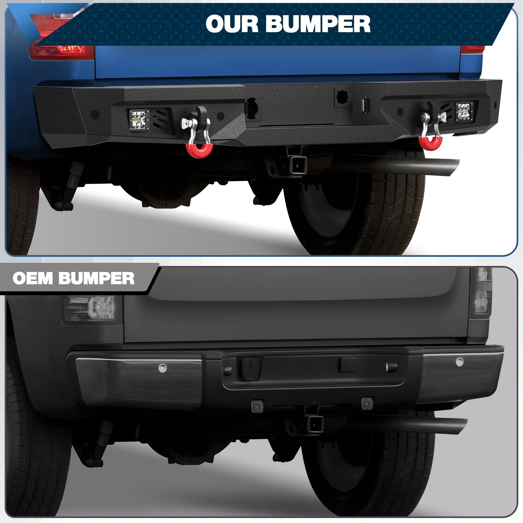 Silverado 1500 Rear Back Bumper for 2007 2008 2009 2010 2011 2012 2013 Silverado/Sierra 1500 Truck Steel Rear Bumper - nadiaauto