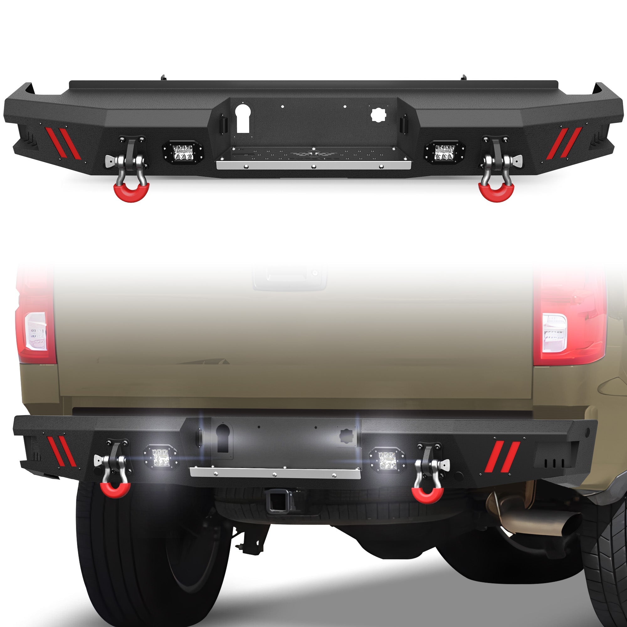 Silverado 1500 Rear Bumper Compatible with 2014 2015 2016 2017 2018 Chevrolet Silverado/GMC Sierra 1500 - nadiaauto