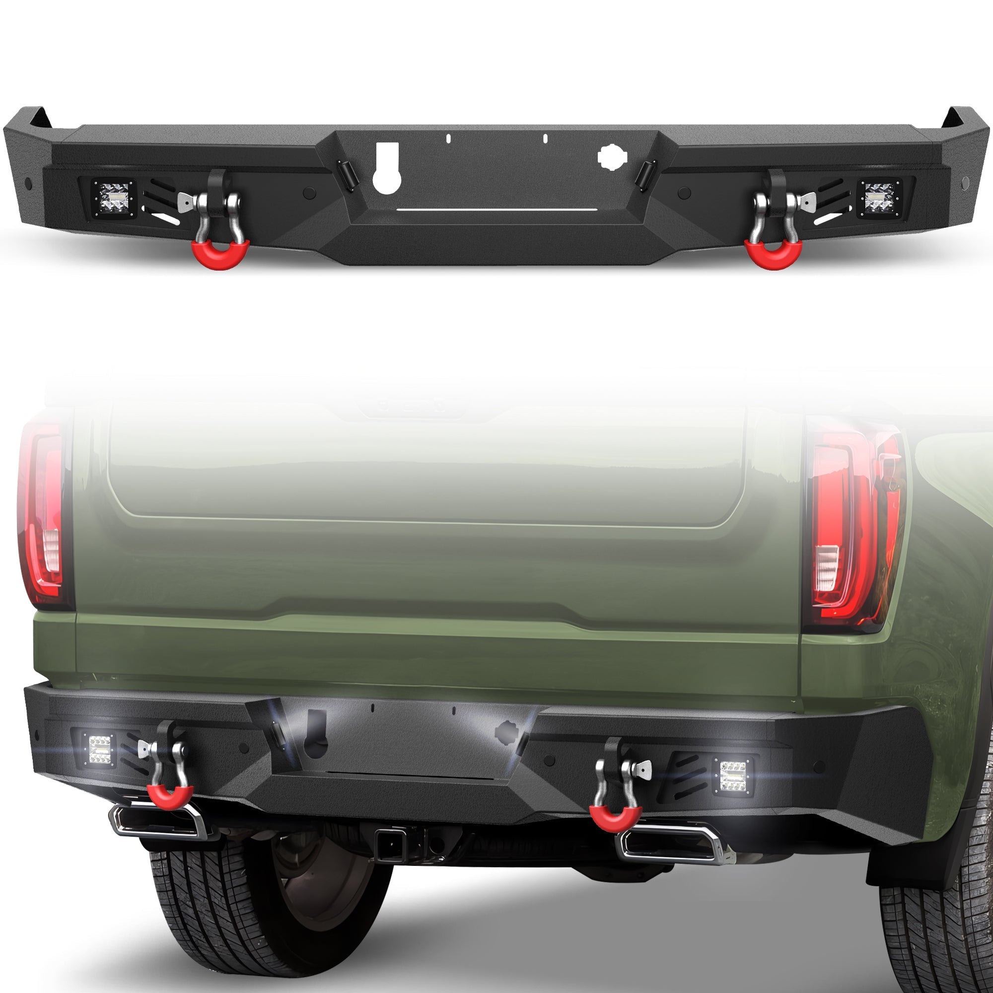 Silverado 1500 Rear Bumper for 2019 2020 2021 2022 2023 2024 2025 Chevy Silverado 1500 / GMC Sierra 1500 - nadiaauto