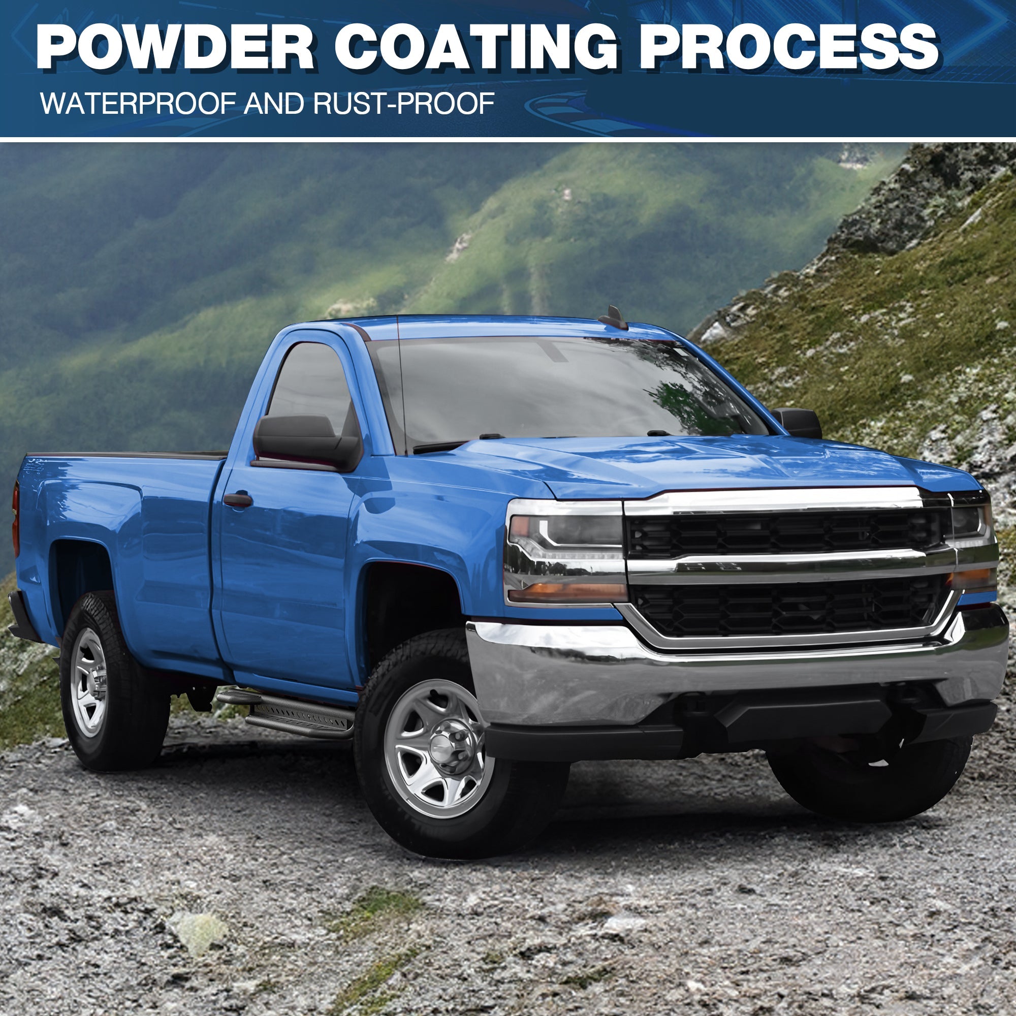 Silverado 1500 Running Boards Side Steps Compatible for 2007 - 2018 Silverado 1500 Regular Cab 2 Doors Only - nadiaauto