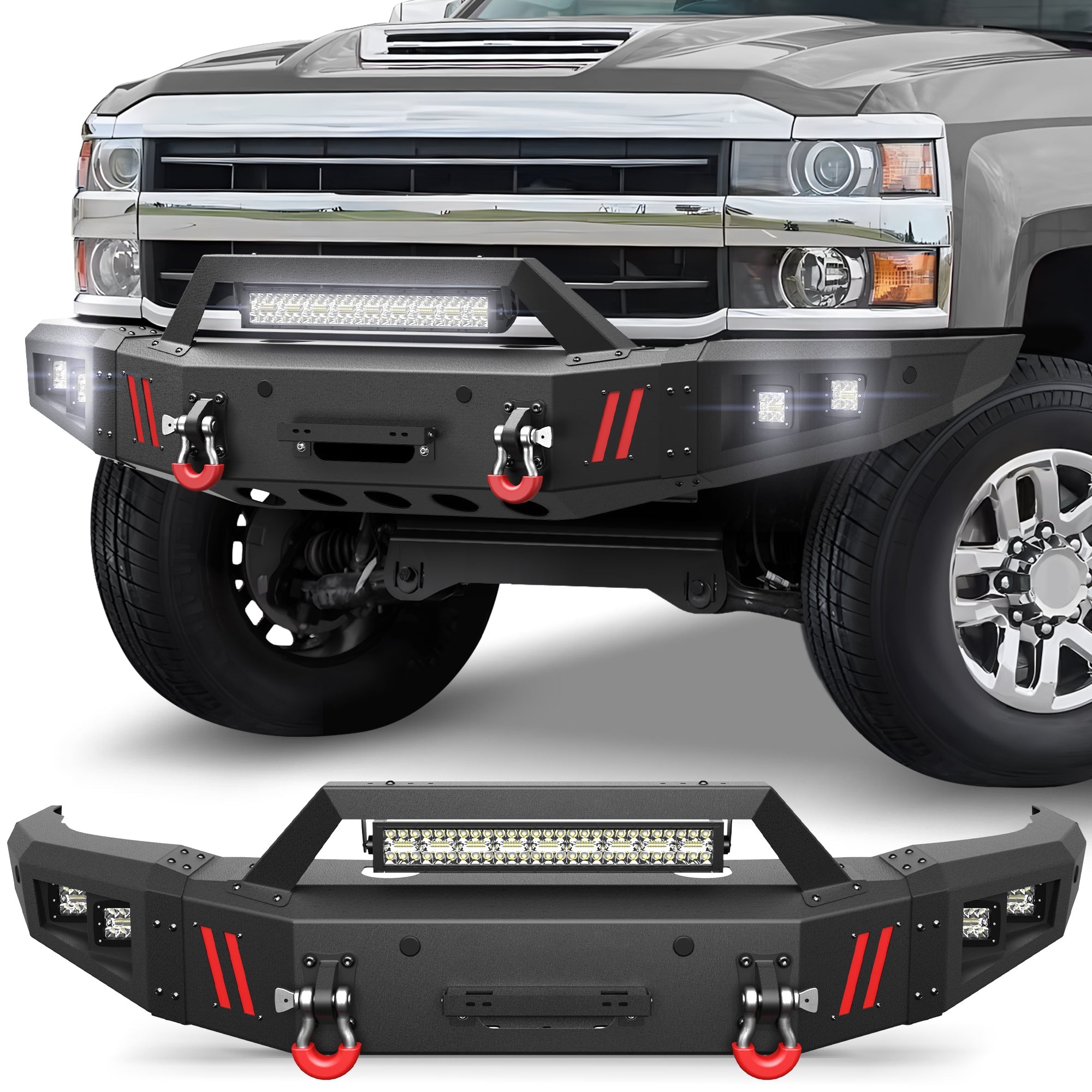 Silverado 2500 Front Truck Bumper Compatible with 2015 2016 2017 2018 2019 Chevrolet Silverado 2500/3500 HD - nadiaauto
