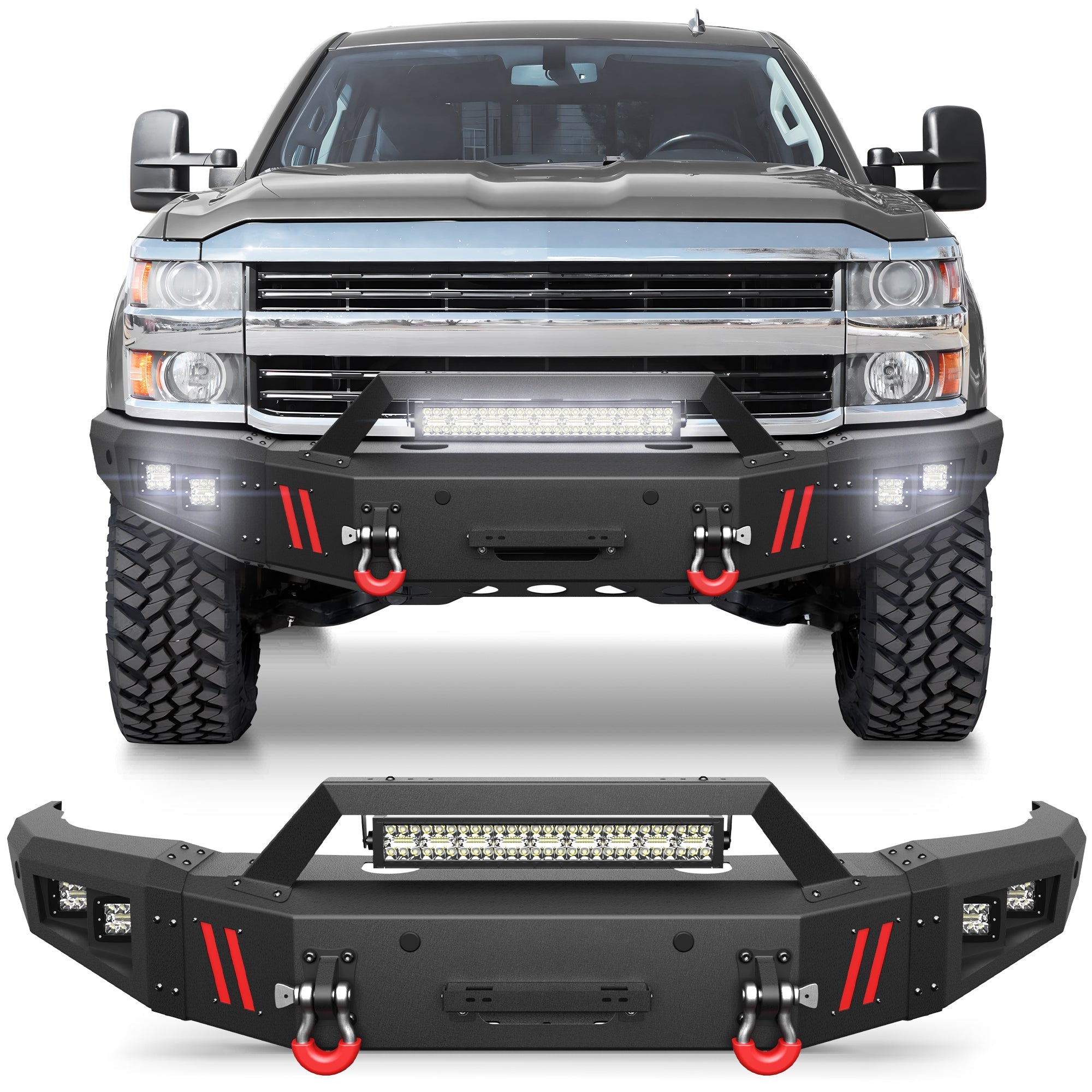 Silverado 2500 Front Truck Bumper Compatible with 2015 2016 2017 2018 2019 Chevrolet Silverado 2500/3500 HD - nadiaauto