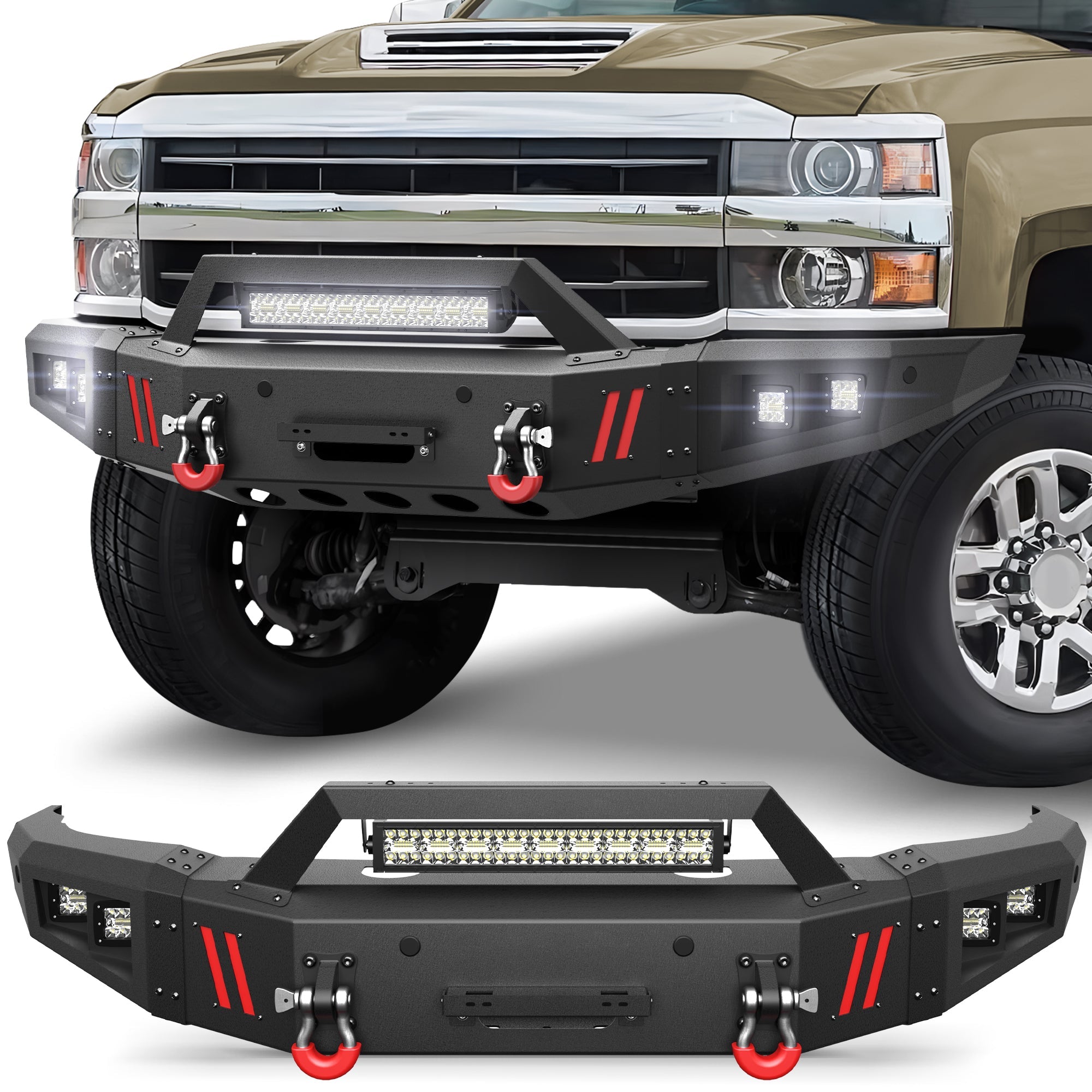 Silverado 2500 Front Truck Bumper for 2015 2016 2017 2018 2019 Chevrolet Silverado 2500/3500 HD - nadiaauto