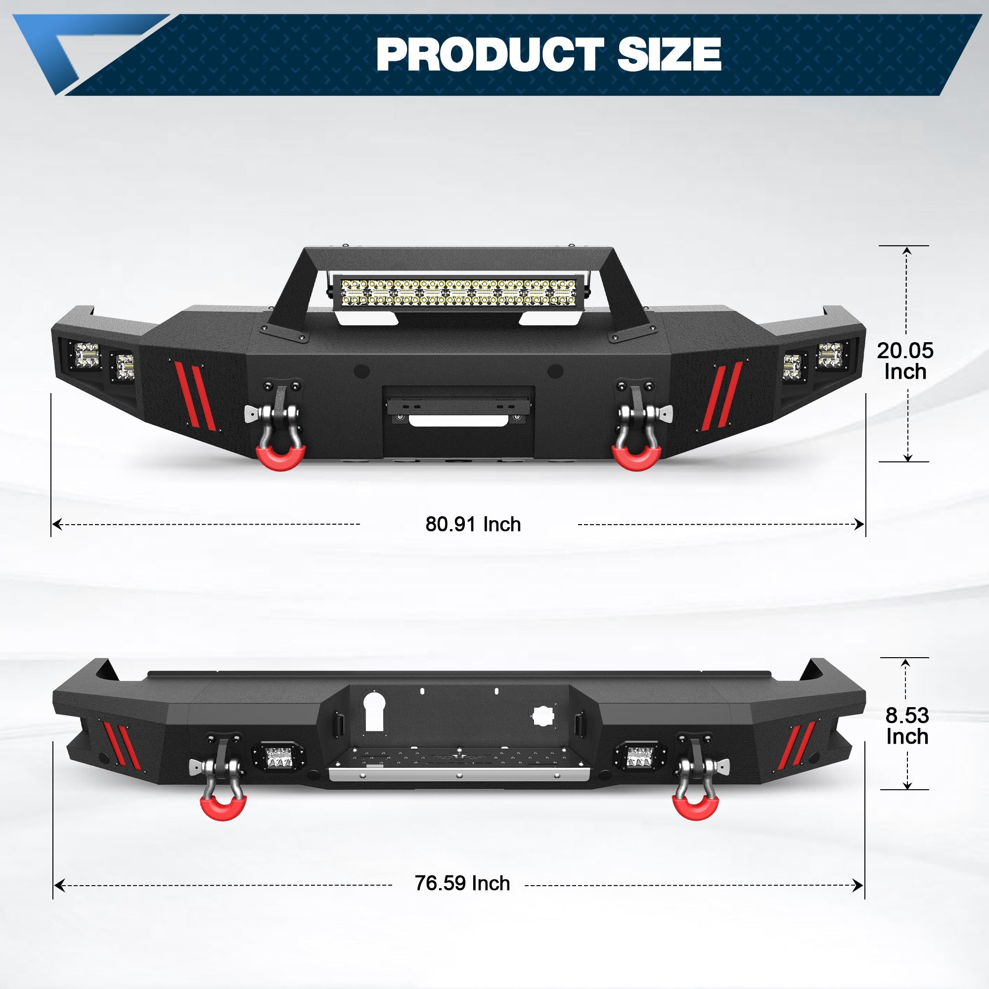 Silverado 2500/3500 Front Bumper and Rear Bumper Combo for 2020 2021 2022 2023 Chevrolet Silverado 2500/3500 HD w/Winch Plate - nadiaauto