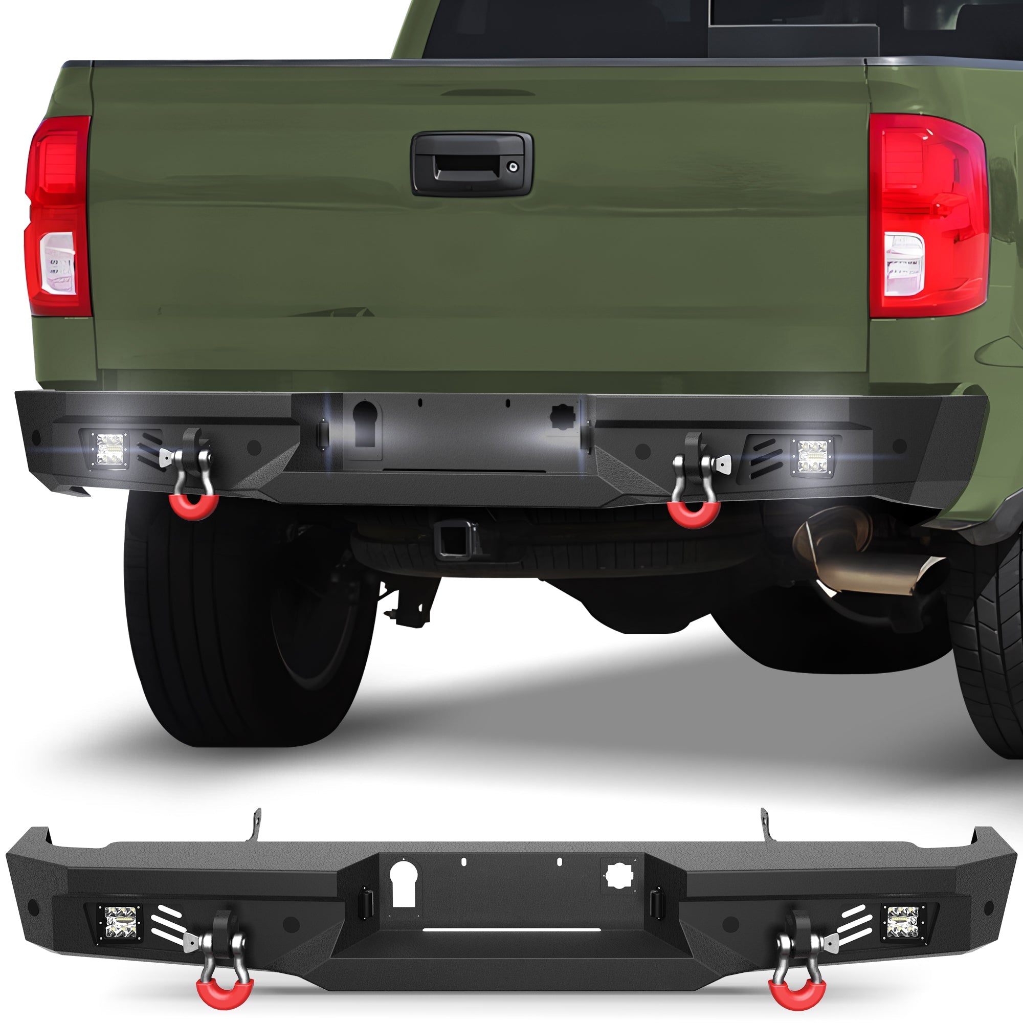 Silverado Rear Back Bumper for 2014 2015 2016 2017 2018 Chevy Silverado 1500/GMC Sierra 1500 - nadiaauto