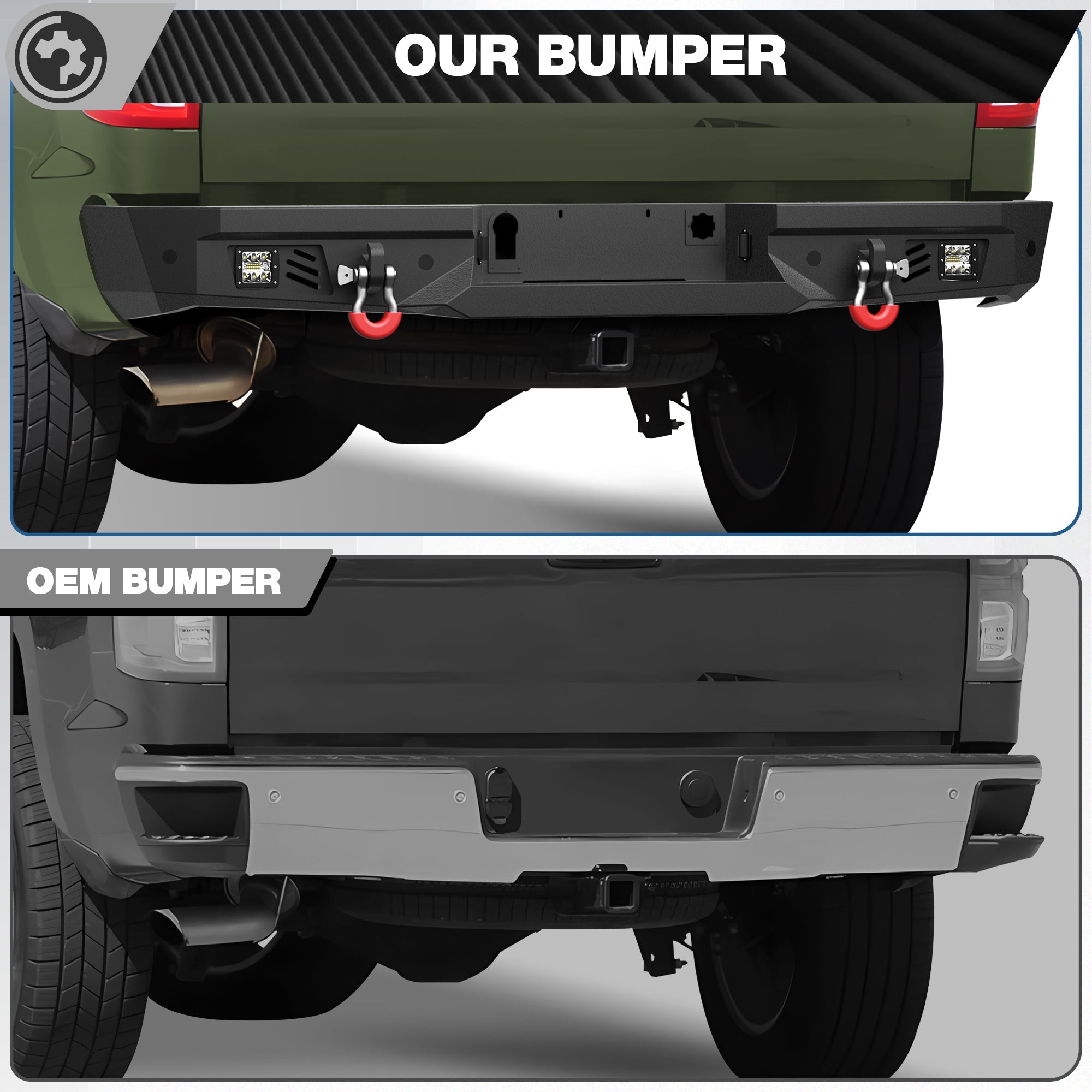 Silverado Rear Back Bumper for 2014 2015 2016 2017 2018 Chevy Silverado 1500/GMC Sierra 1500 - nadiaauto