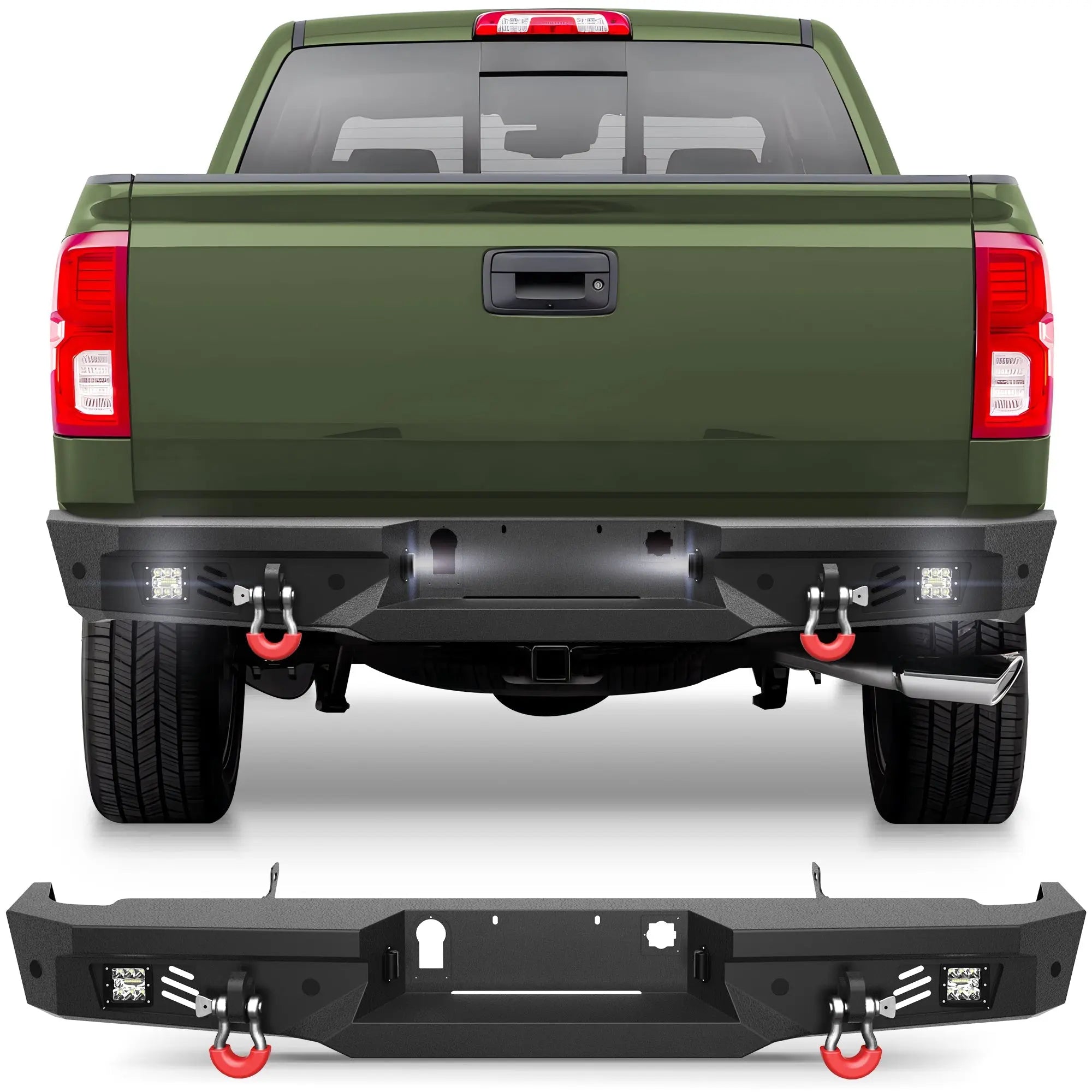 Silverado Rear Back Bumper for 2014 2015 2016 2017 2018 Chevy Silverado 1500/GMC Sierra 1500 - nadiaauto