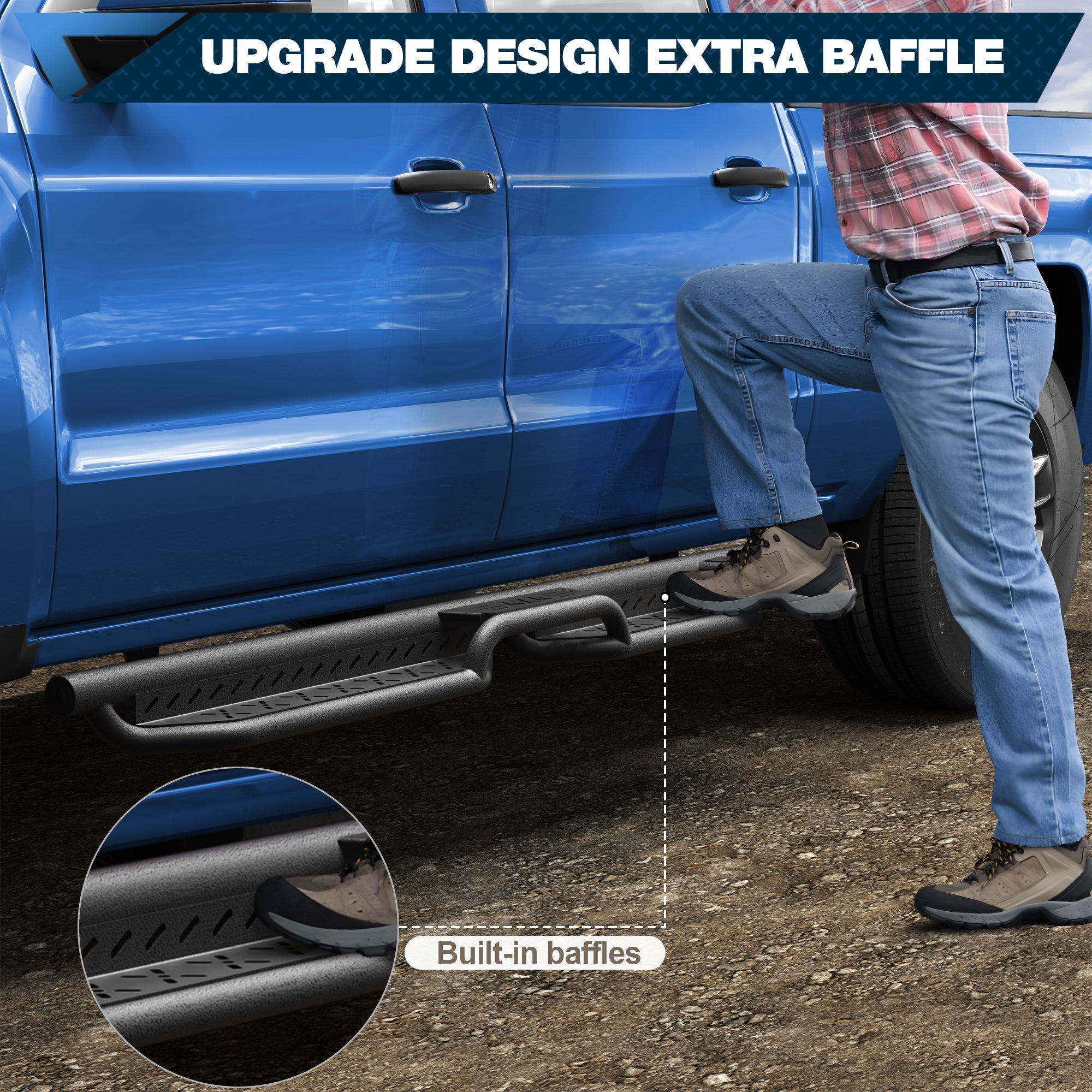 Silverado Running Boardsfor 2007 - 2018 Silverado & Sierra 1500, 2007 - 2019 2500HD/3500HD (4 - Door Only) - nadiaauto