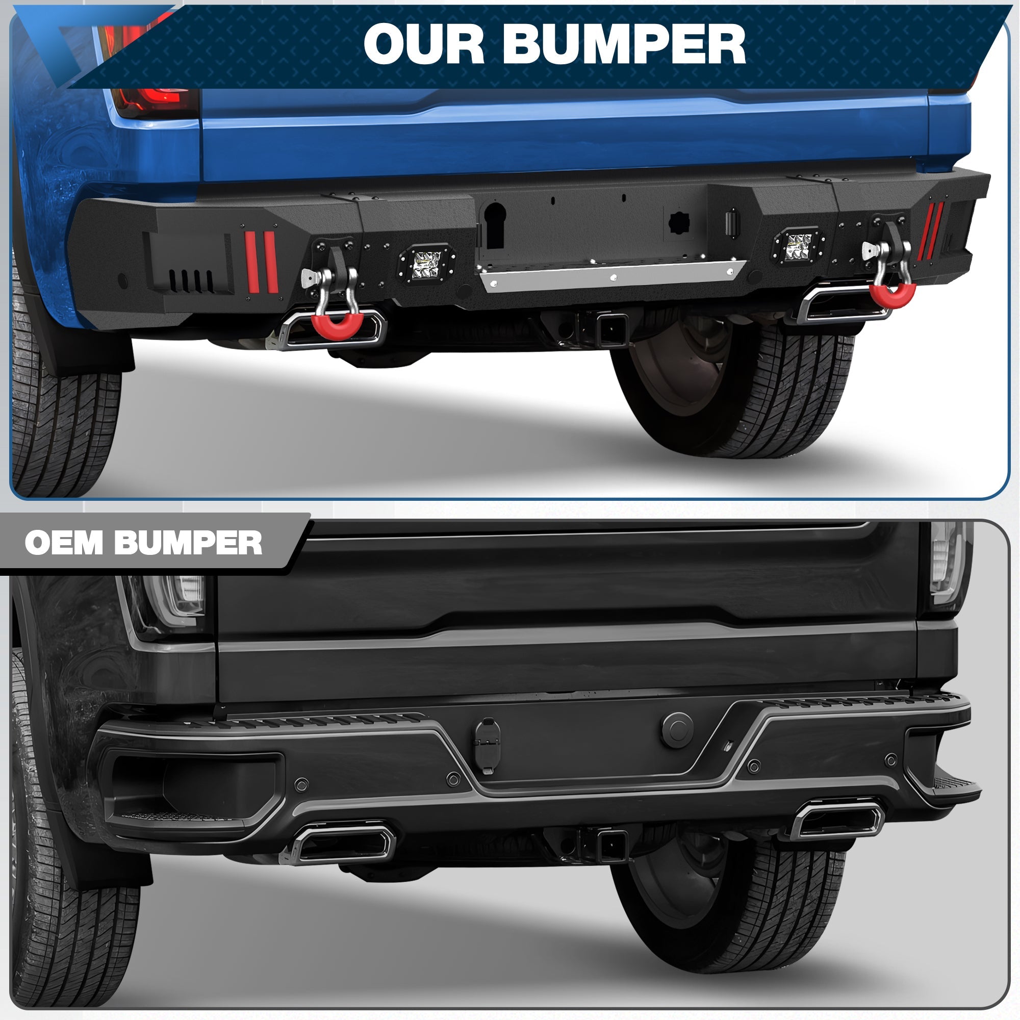 Silverado/Sierra 1500 Rear Bumper for 2019 2020 2021 2022 2023 2024 2025 Chevy Silverado 1500/GMC Sierra 1500 - nadiaauto