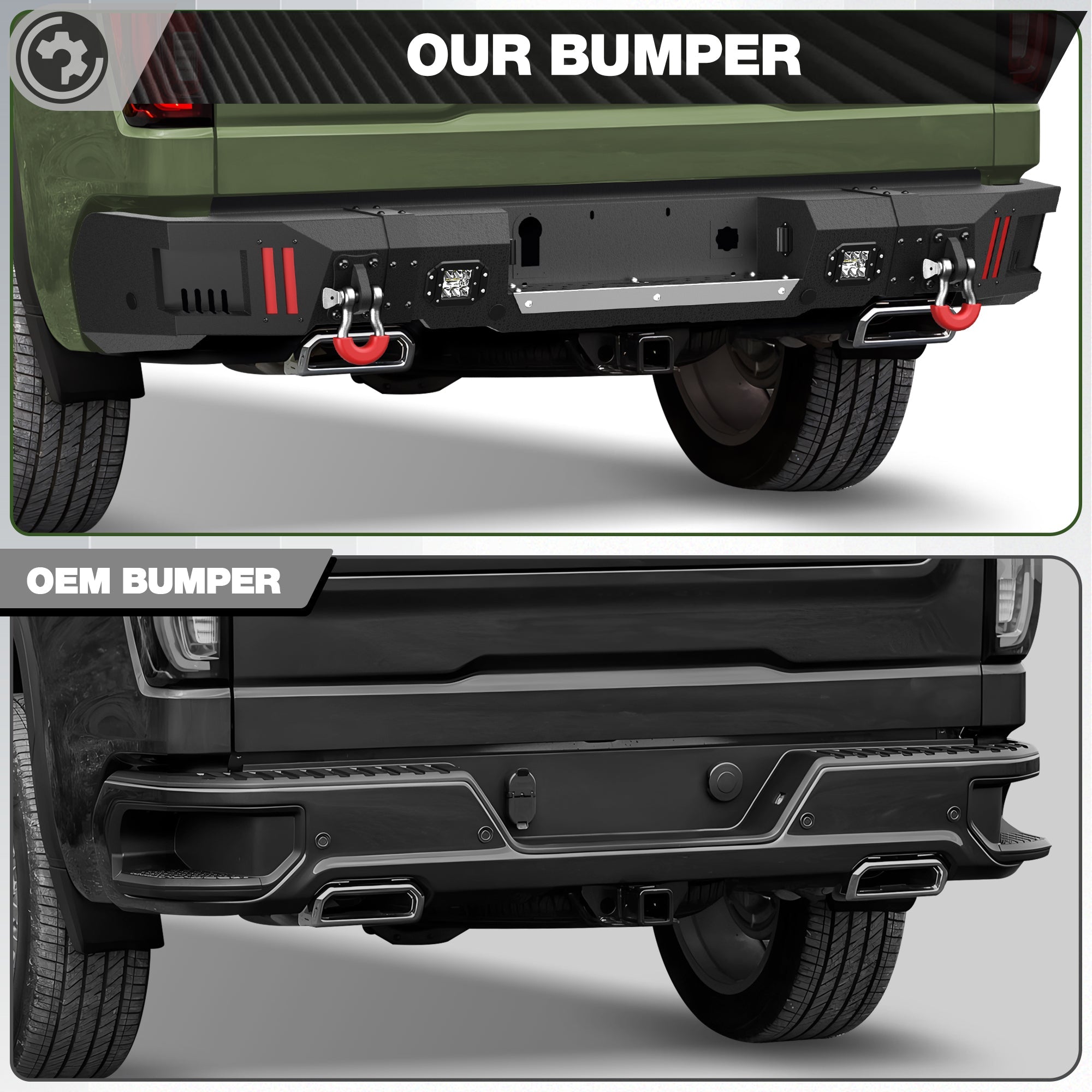 Silverado/Sierra 1500 Rear Bumper for 2019-2025 Chevy Silverado 1500/GMC Sierra 1500 - nadiaauto
