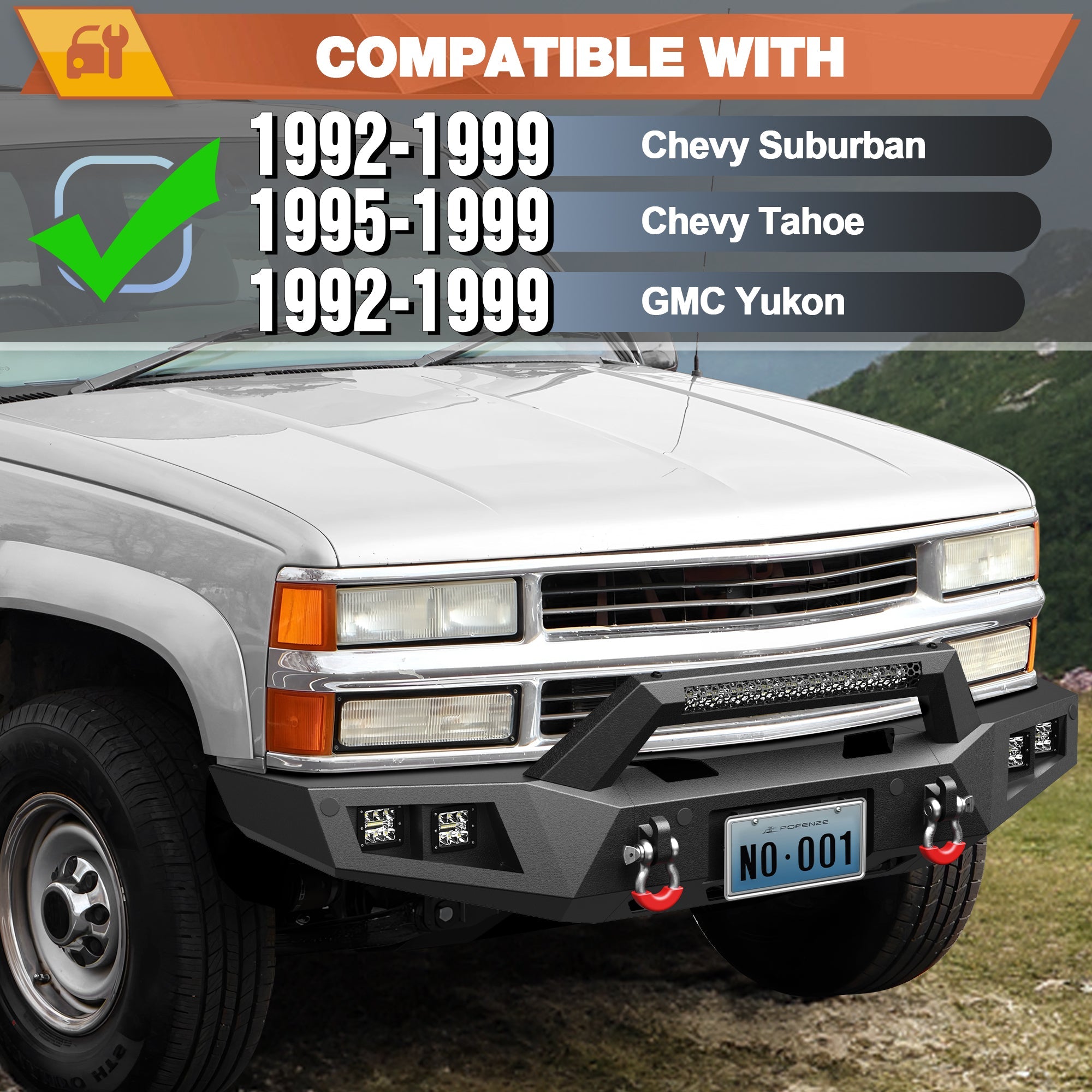 Suburban Bumper Set for 1992 - 1999 Chevy Suburban/GMC Yukon and 1995 - 1999 Chevy Tahoe - nadiaauto