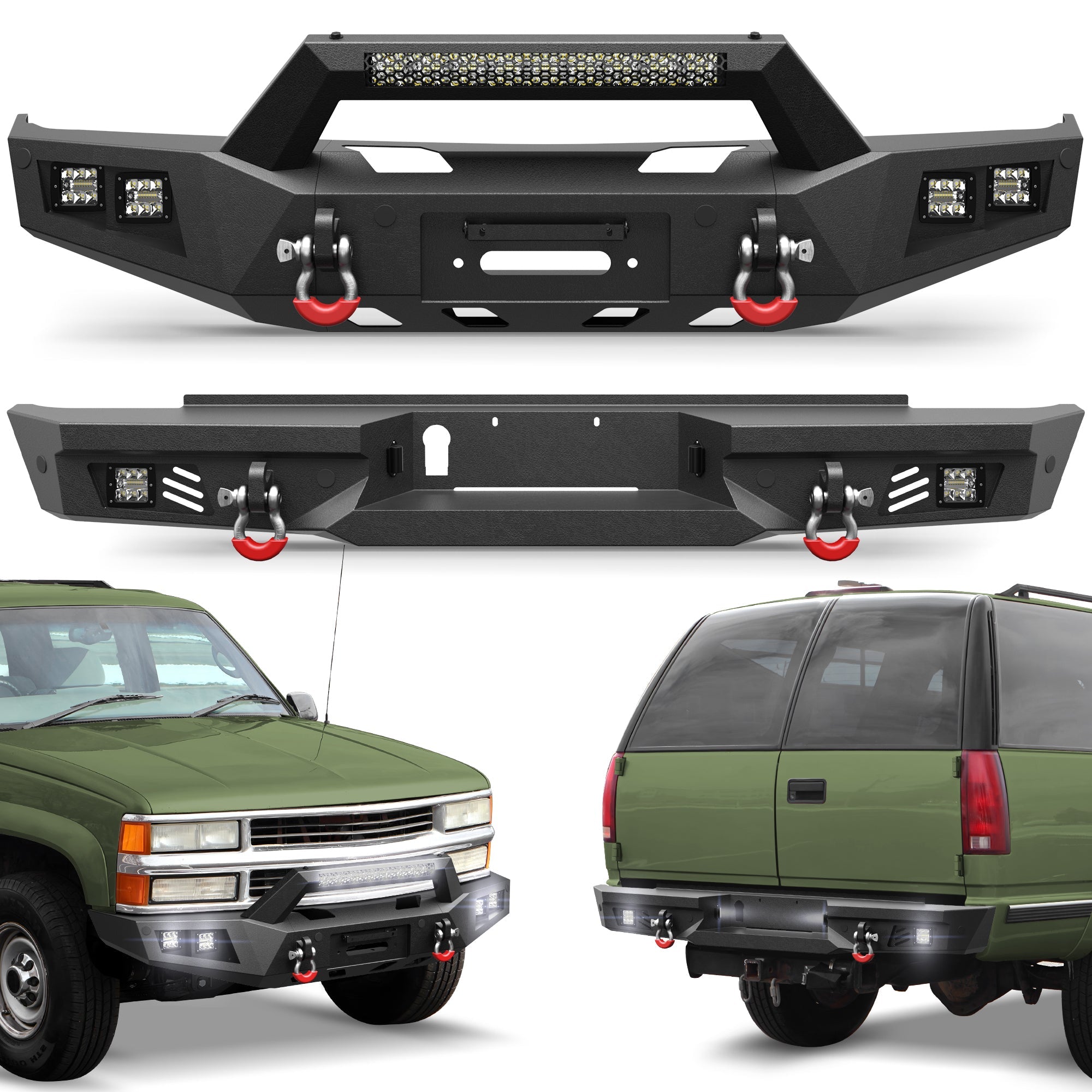 Suburban Bumper Set for 1992-1999 Chevy Suburban/GMC Yukon and 1995-1999 Chevy Tahoe - nadiaauto