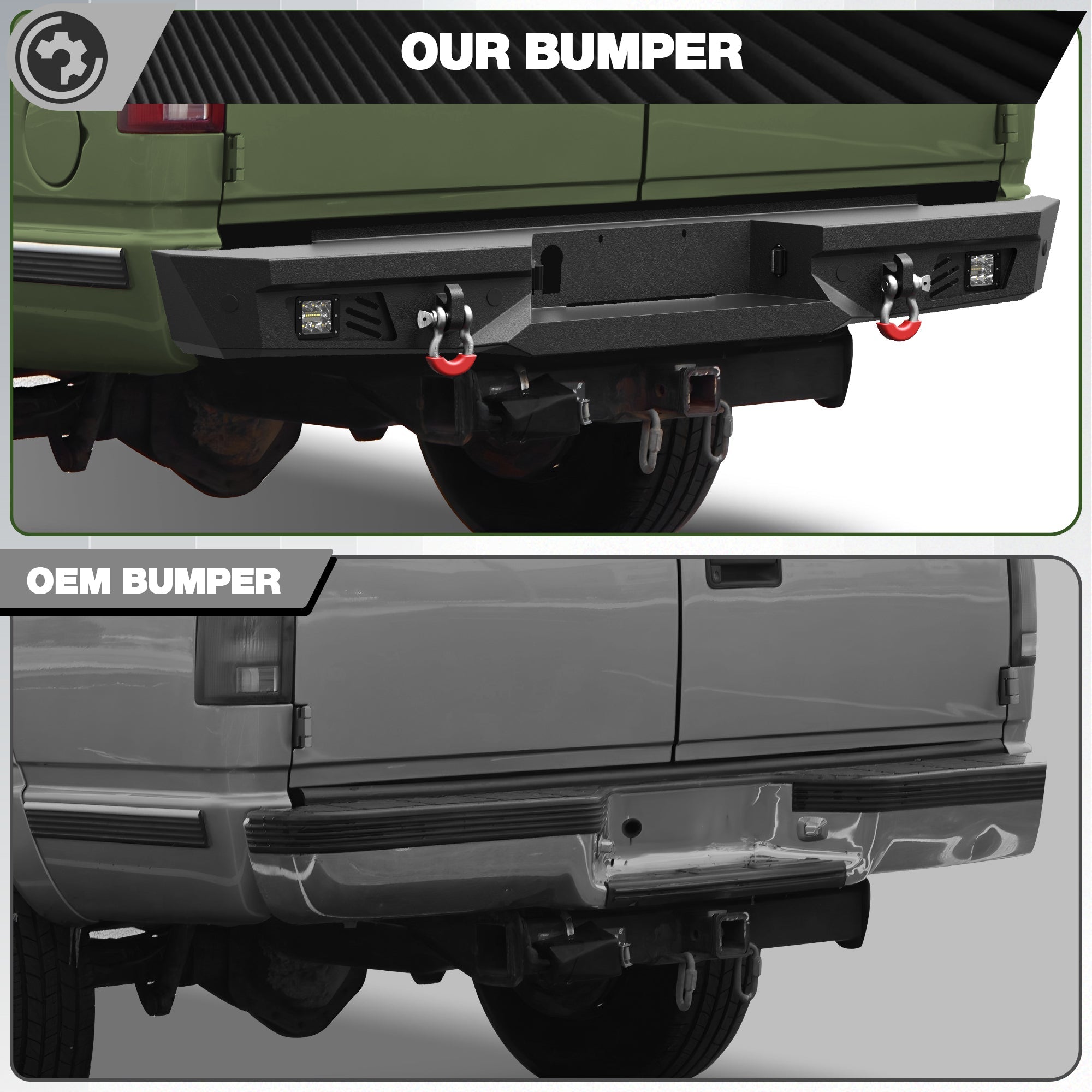 Suburban Rear Bumper for 1992-1999 Chevy Suburban/GMC Yukon and 1995-1999 Chevy Tahoe - nadiaauto