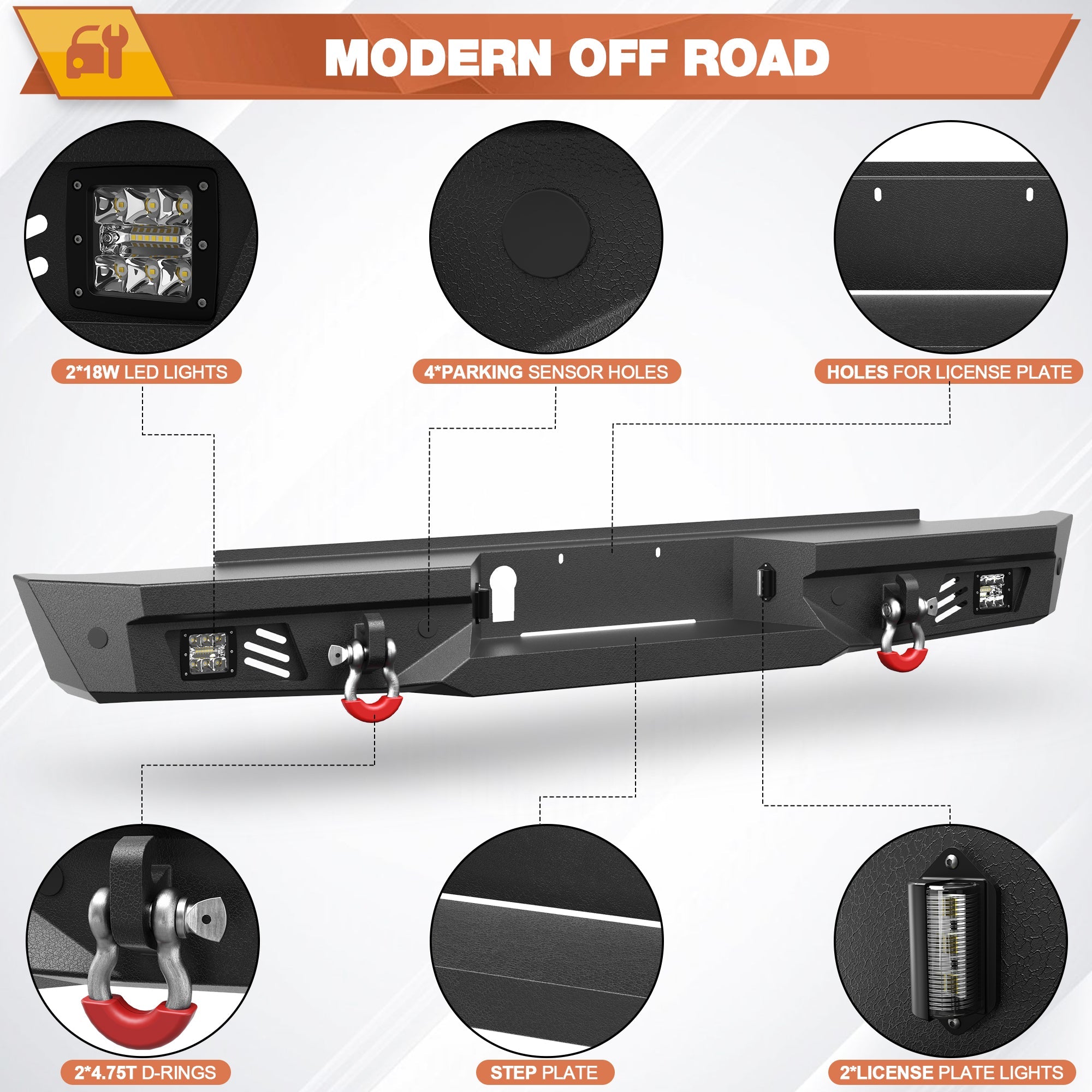Suburban Rear Bumper for 1992 - 1999 Chevy Suburban/GMC Yukon and 1995 - 1999 Chevy Tahoe - nadiaauto