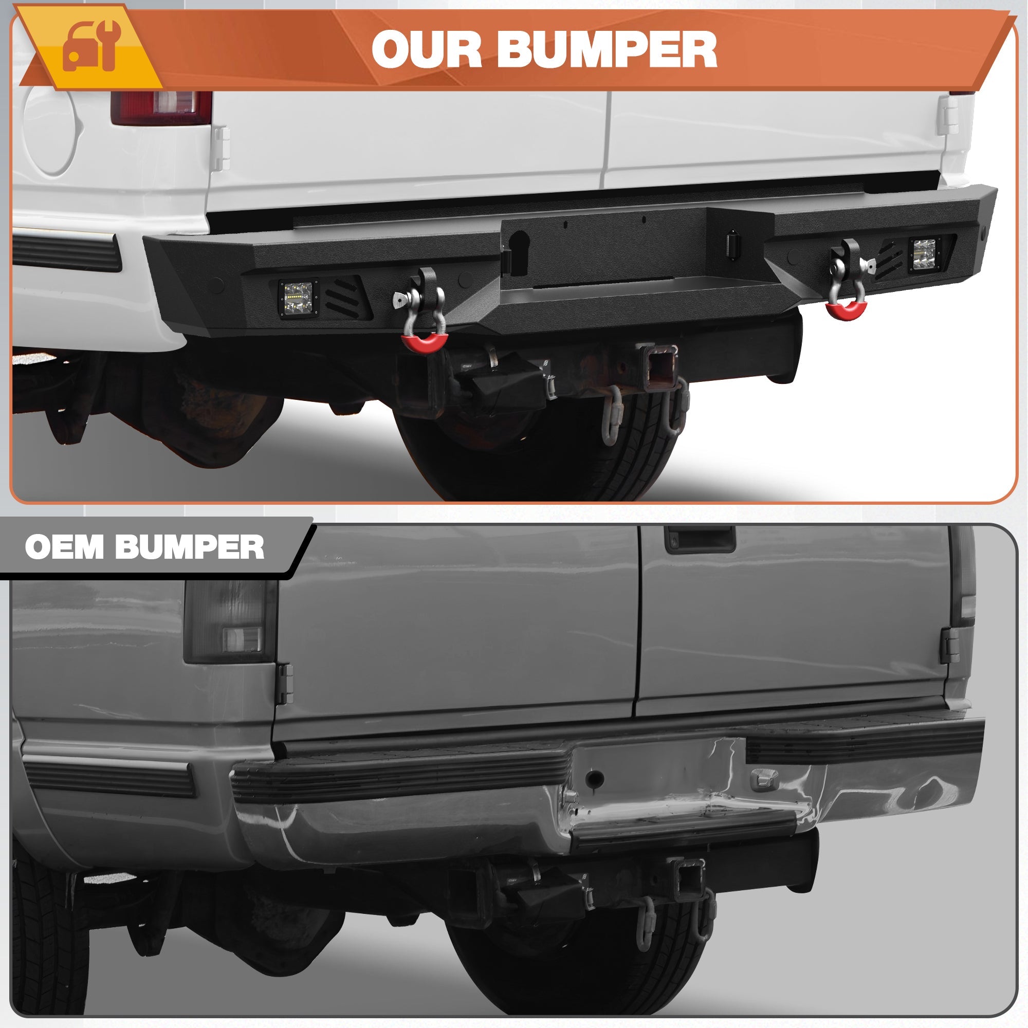 Suburban Rear Bumper for 1992 - 1999 Chevy Suburban/GMC Yukon and 1995 - 1999 Chevy Tahoe - nadiaauto